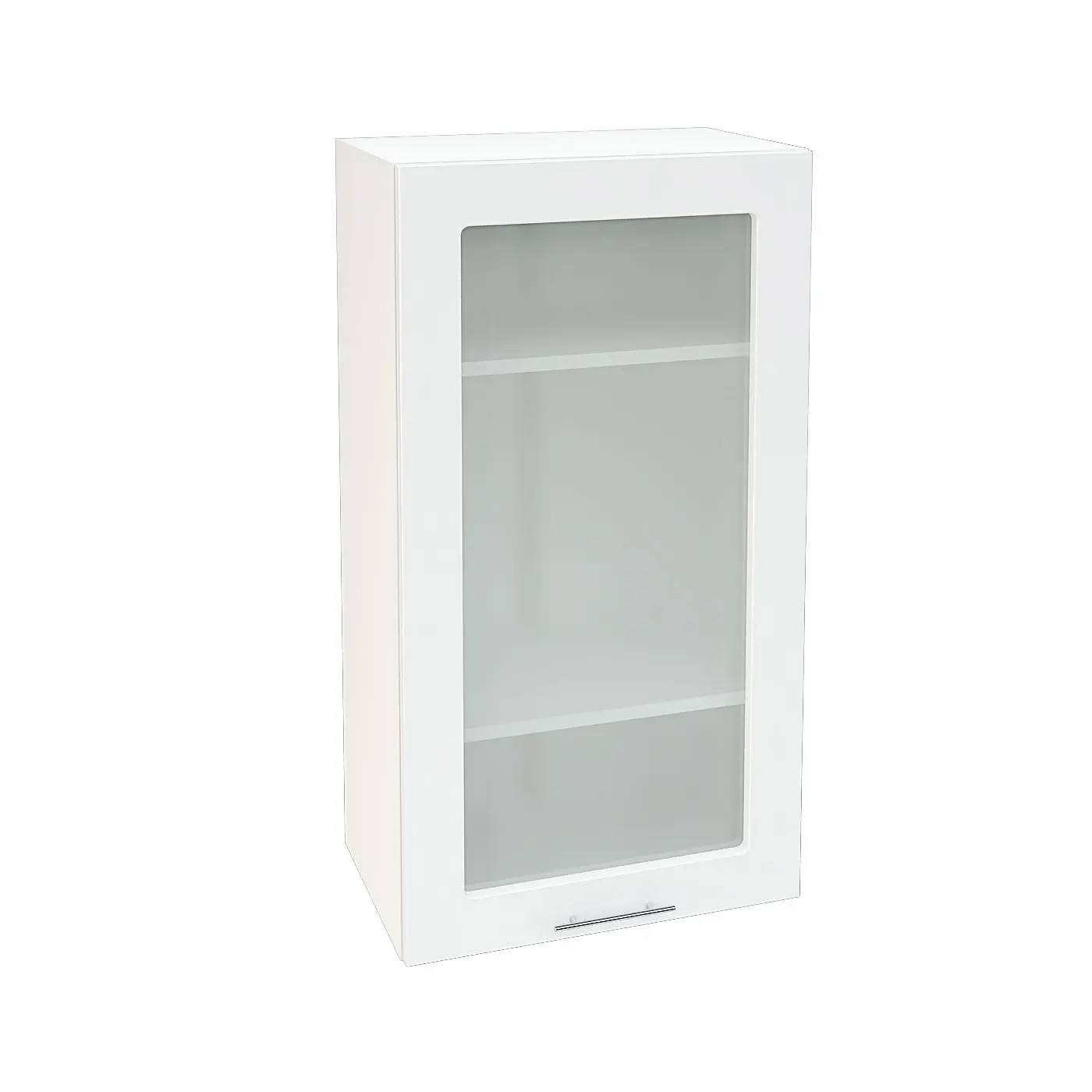 Изображение товара Навесной шкаф Василиса высокий со стеклом 50x92x31.80 см фасад белый МДФ каркас белый ЛДСП Kameol