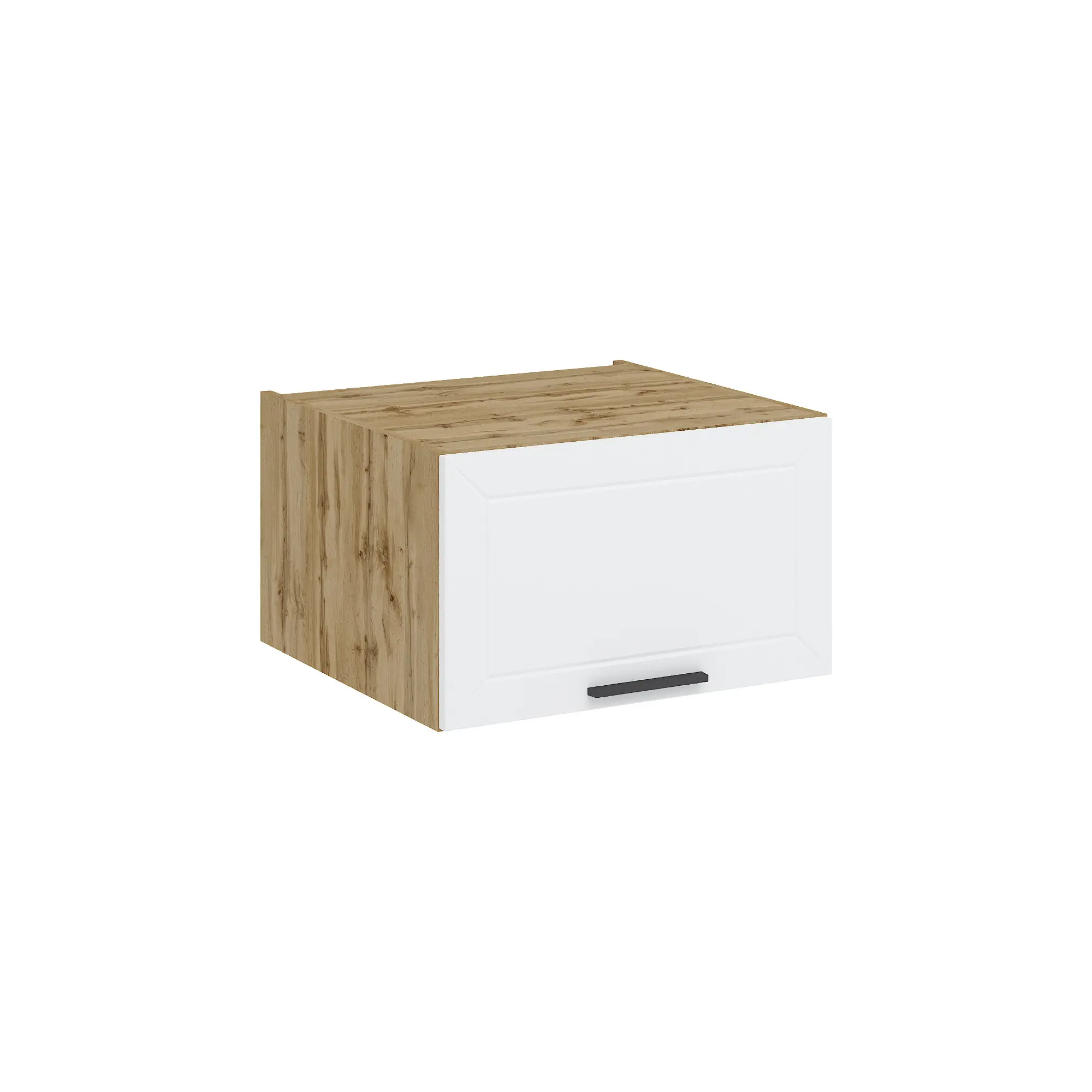 Изображение товара Навесной шкаф Горный ледник 60x35.80x57.40 см фасад белый МДФ каркас дуб вотан ЛДСП Kameol