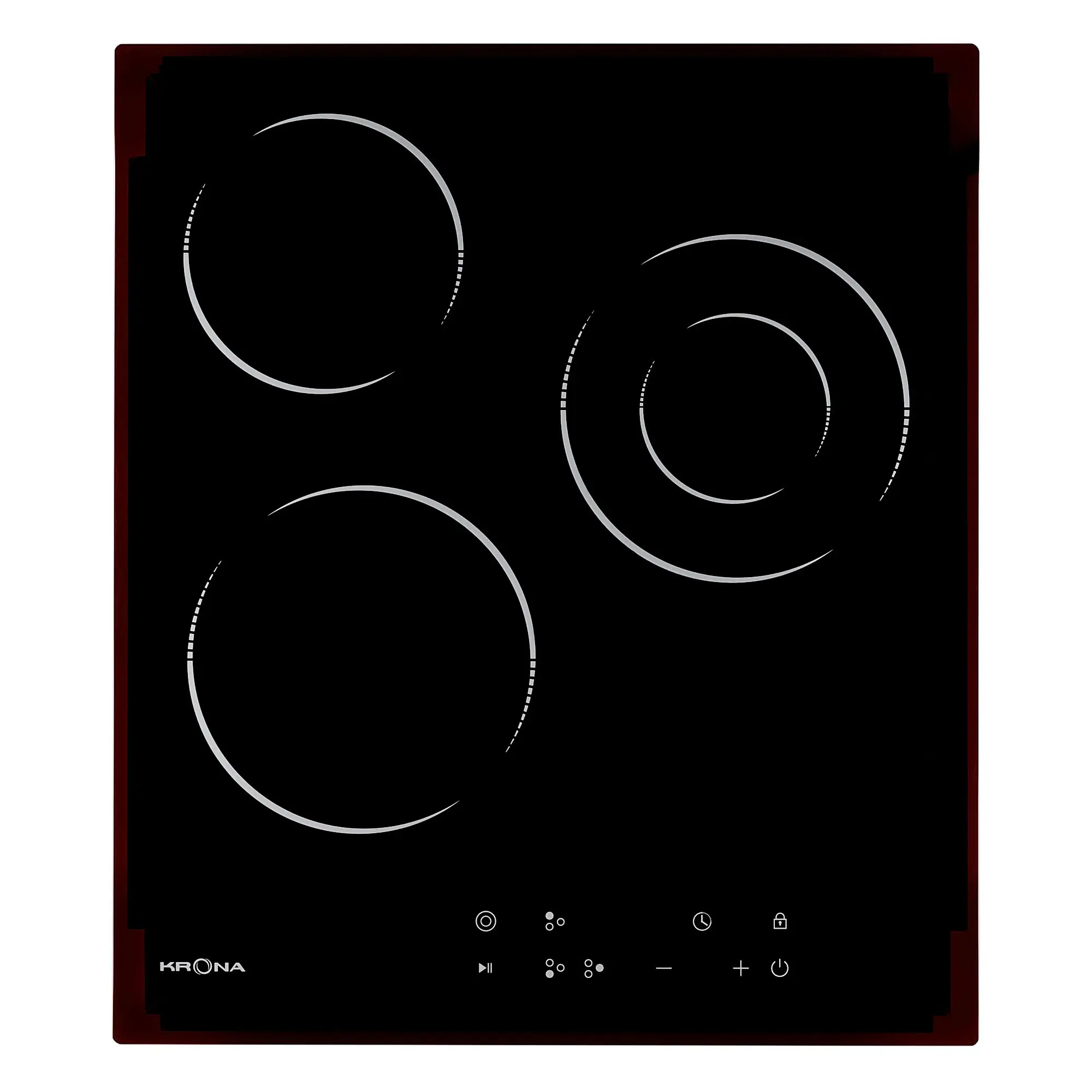 Изображение товара Стеклокерамическая варочная панель Krona Tempo 45 BL 45 см 3 конфорки цвет черный