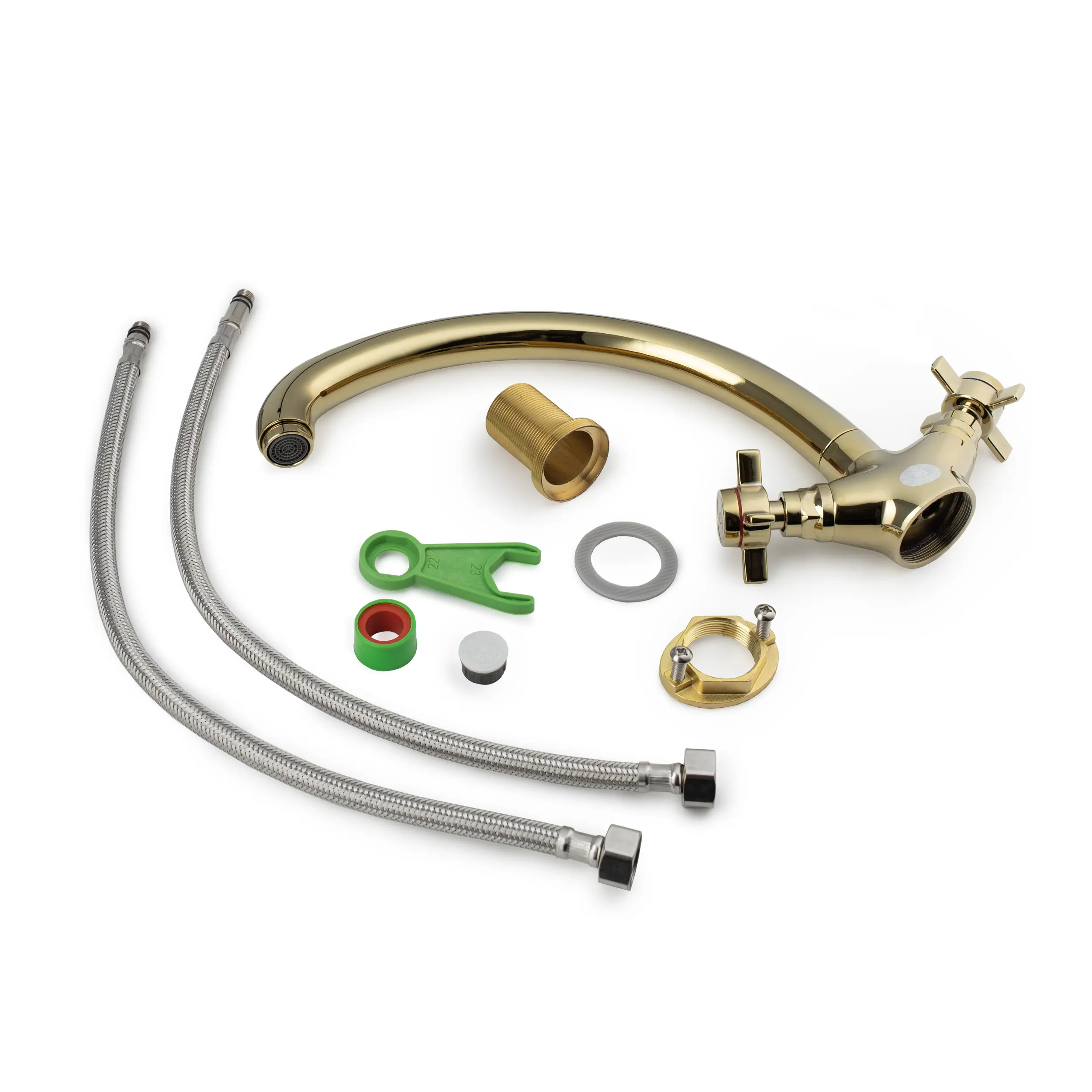 Изображение товара Смеситель для кухни Diadonna поворотный излив 20.5 см цвет золото