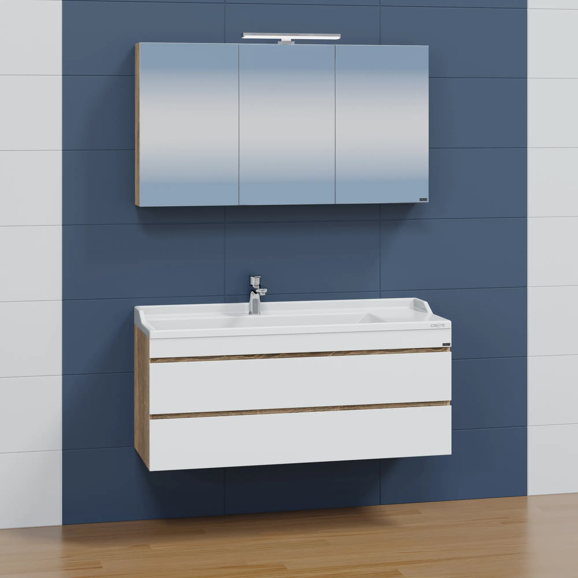 Изображение товара Тумба под раковину СаНта Марс 120 подвесной янтарный для раковины Сириус 120