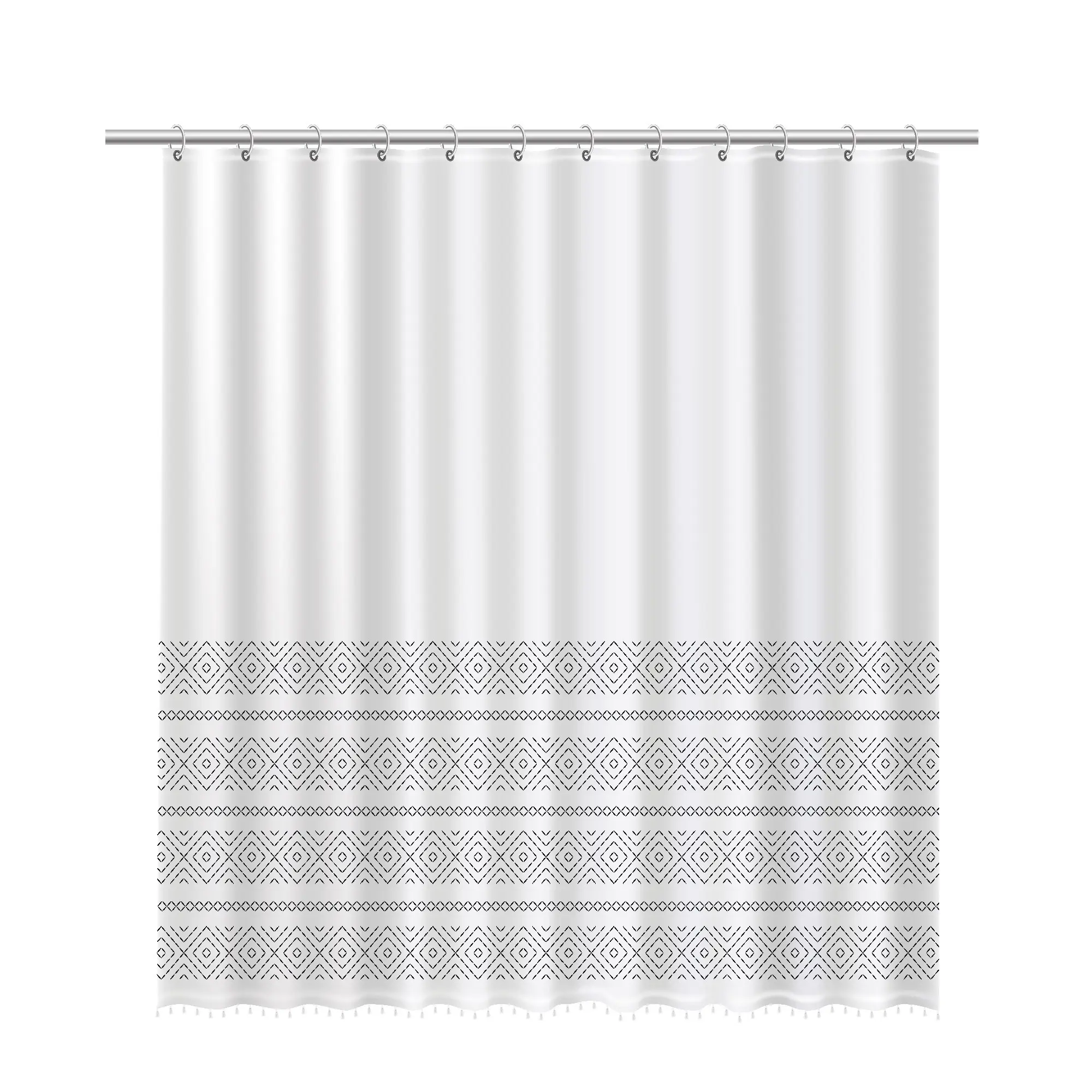 Изображение товара Штора для ванной Fixsen Porto 180x200 белая водоотталкивающая ткань