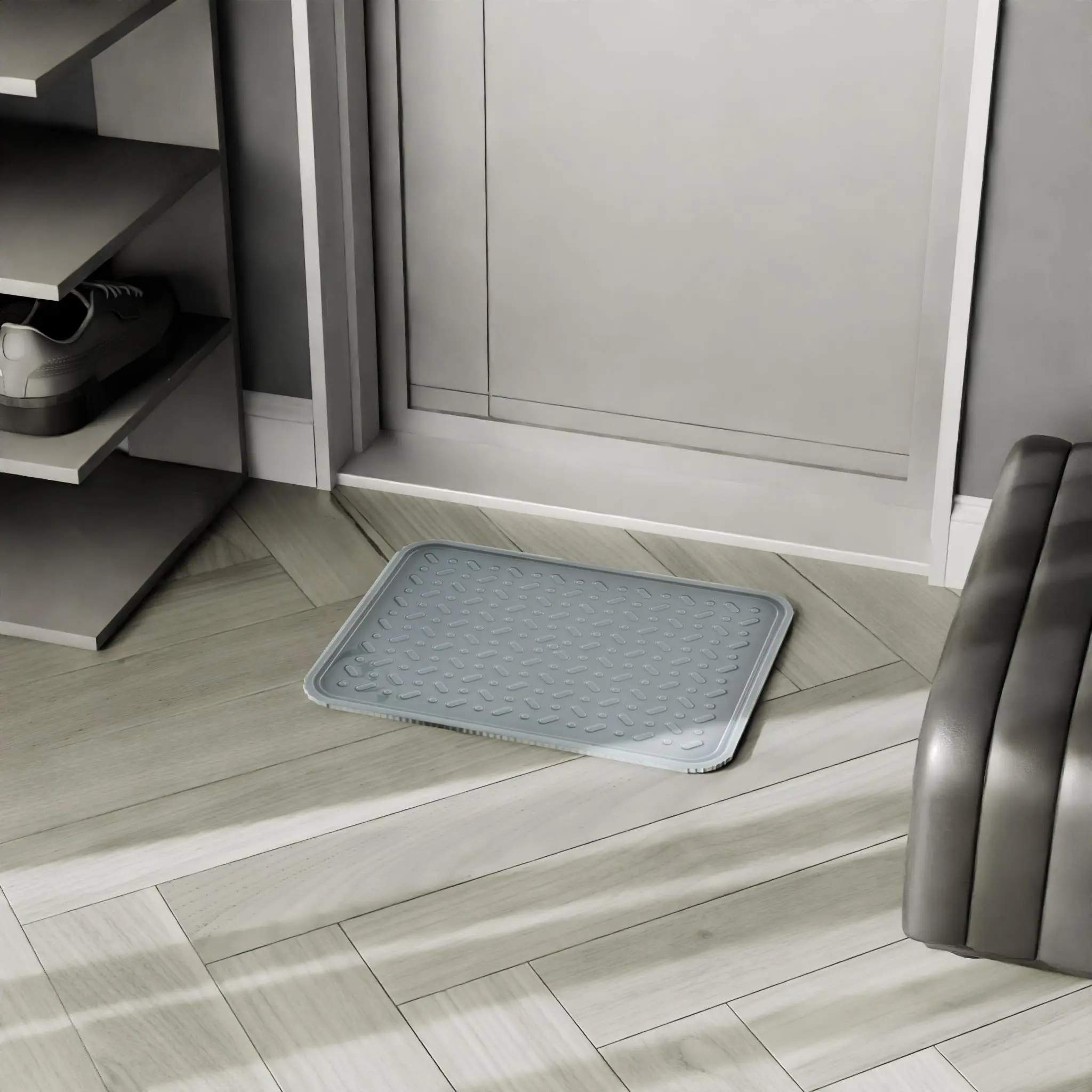 Изображение товара Лоток для обуви 48x37 см полипропилен цвет тёмно-серый