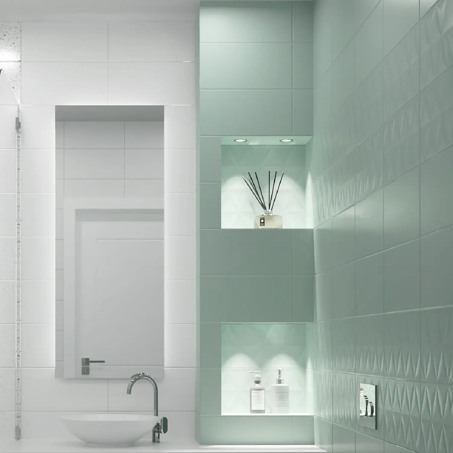 Изображение товара Настенная керамическая плитка Mersey Mono A0554G24101 20x40 см мята