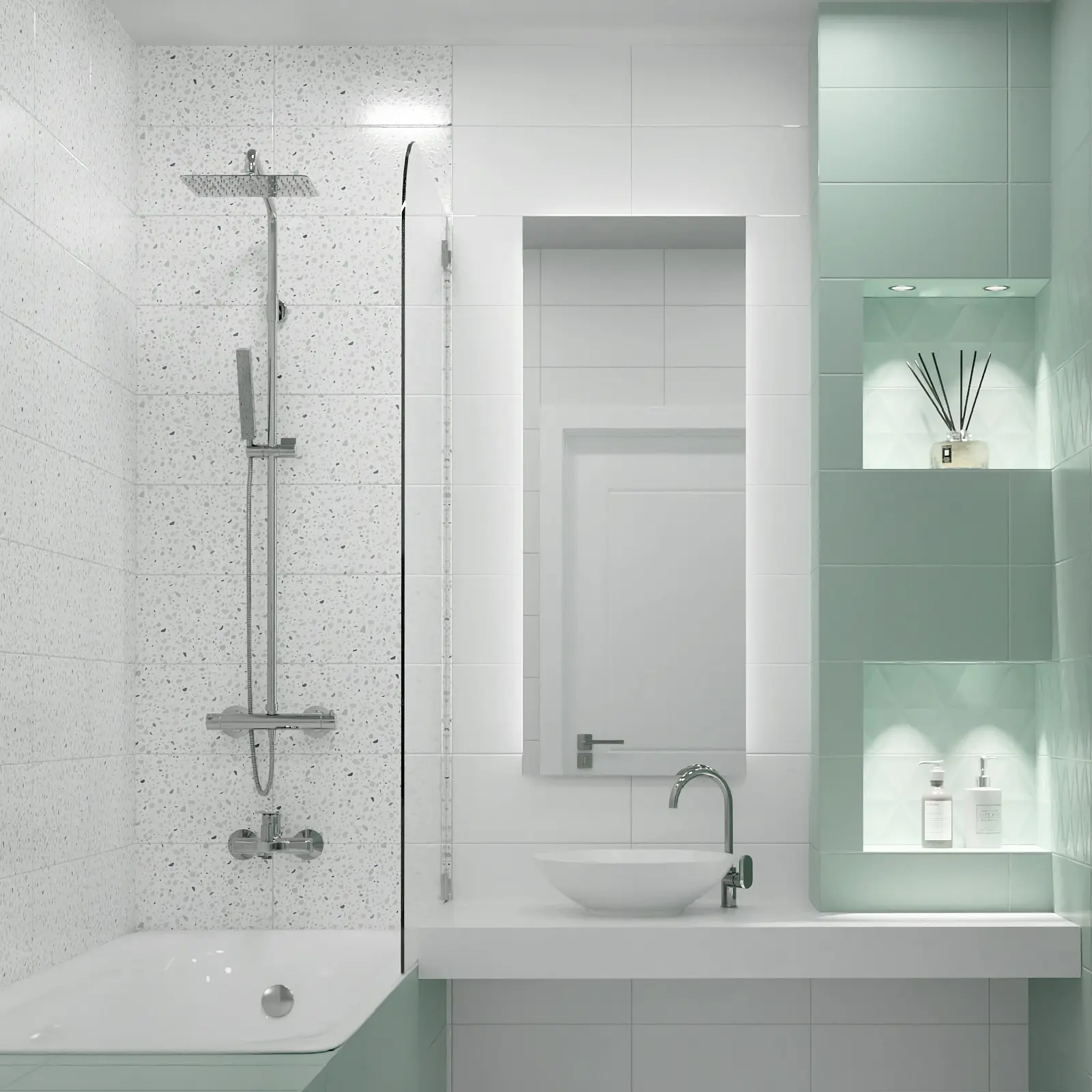 Изображение товара Настенная керамическая плитка Mersey Mono 20x40 см белый матовый