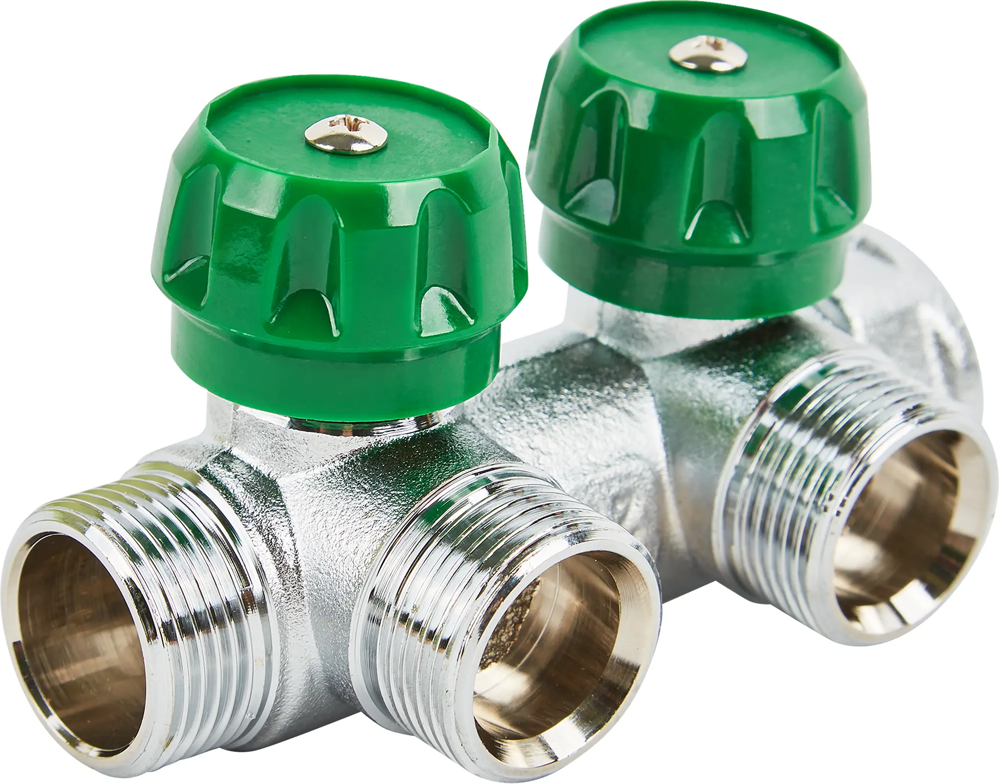 Изображение товара Коллектор регулирующий Stout 2 отвода из латуни для водоснабжения и отопления