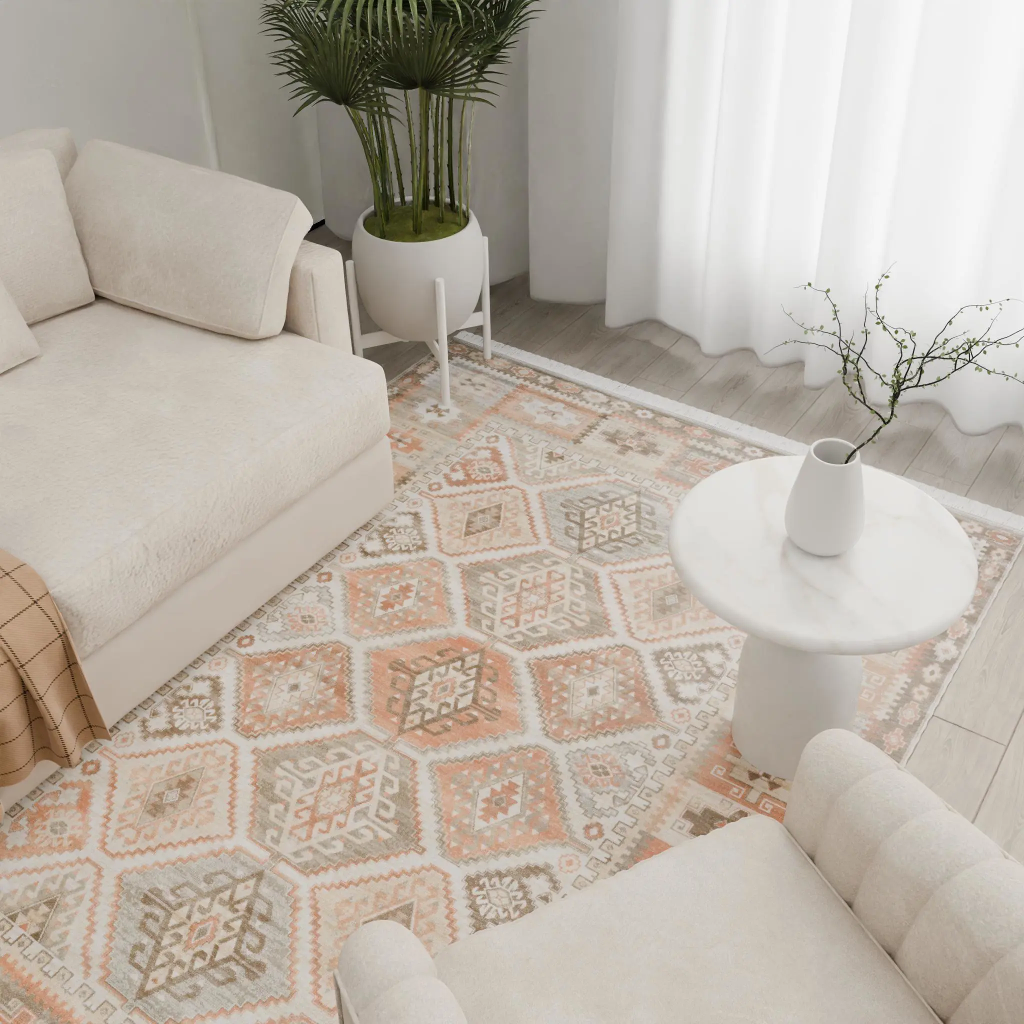 Изображение товара Ковер Leo 160x230 см из вискозы, коричневый цвет, стильный интерьер