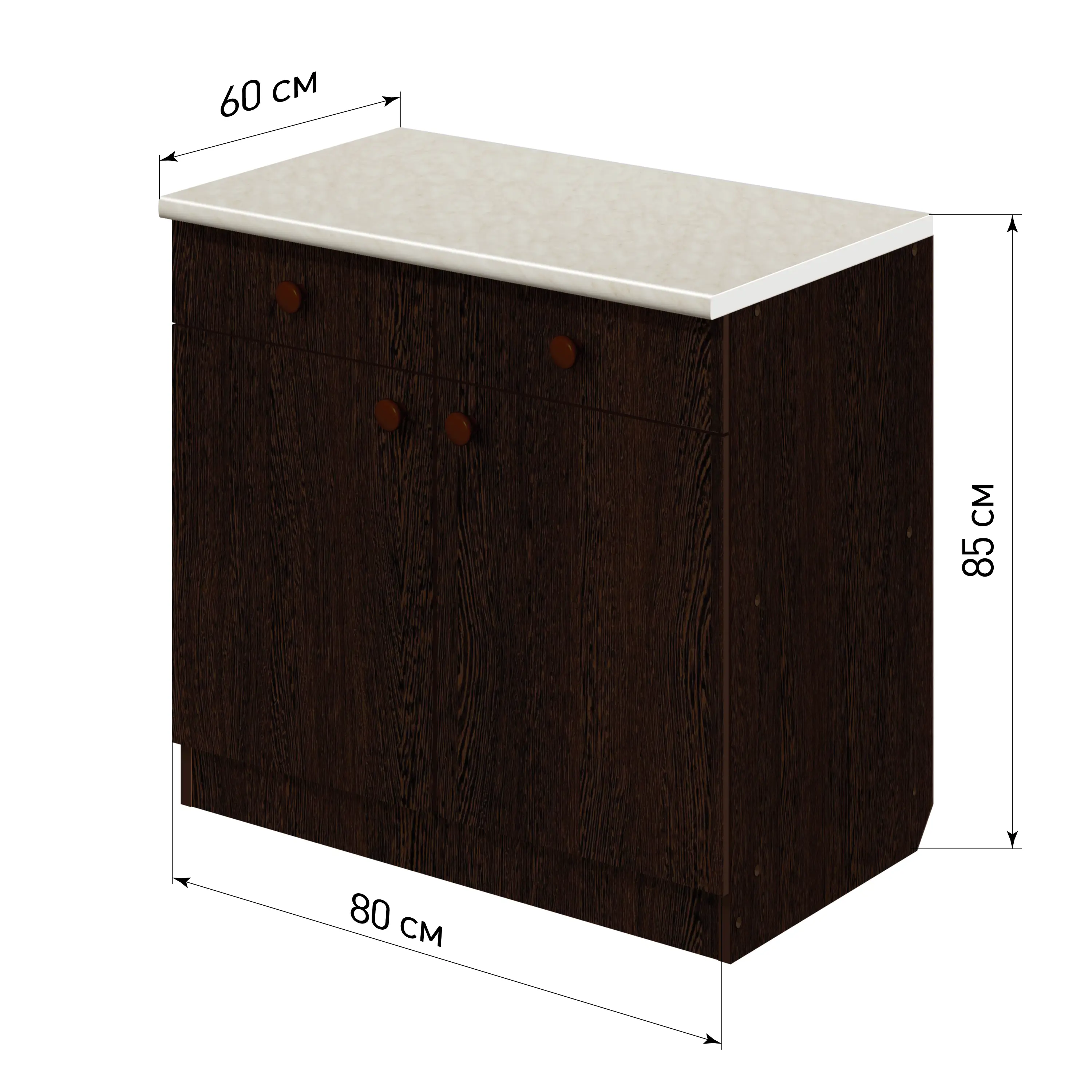 Изображение товара Напольный шкаф Лидер Эконом TY806022vg 80x85x60 см ЛДСП цвет венге