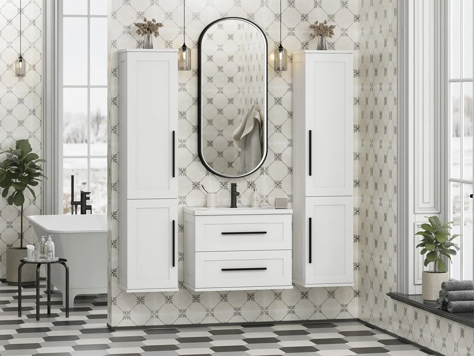 Изображение товара Тумба с раковиной в ванную Misty Модерн 70 подвесная