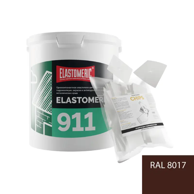 Изображение товара Мастика Elastomeric 911 6кг темно-коричневая с заплаткой 9x9см