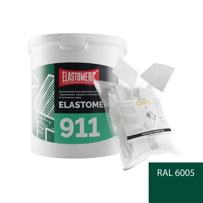 Изображение товара Мастика Elastomeric systems 911 6кг темно-зеленая с заплатками 50шт