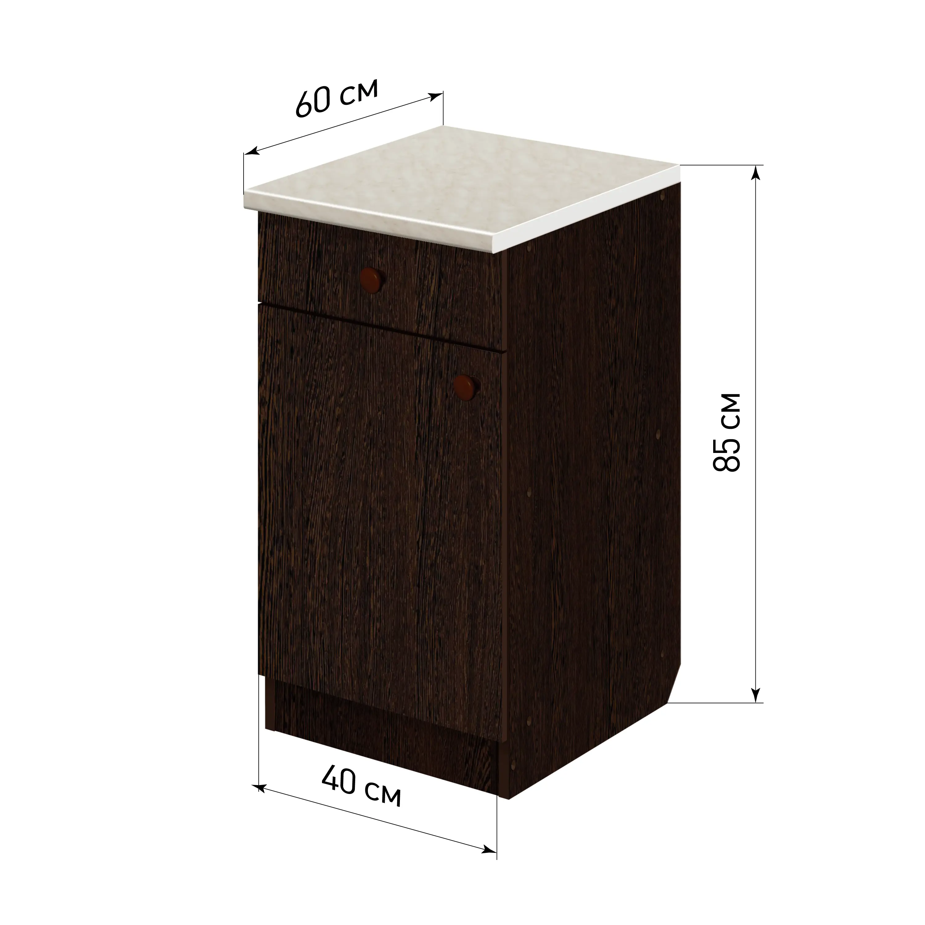 Изображение товара Напольный шкаф Лидер Эконом TY4060vg 40x85x60 см ЛДСП цвет венге