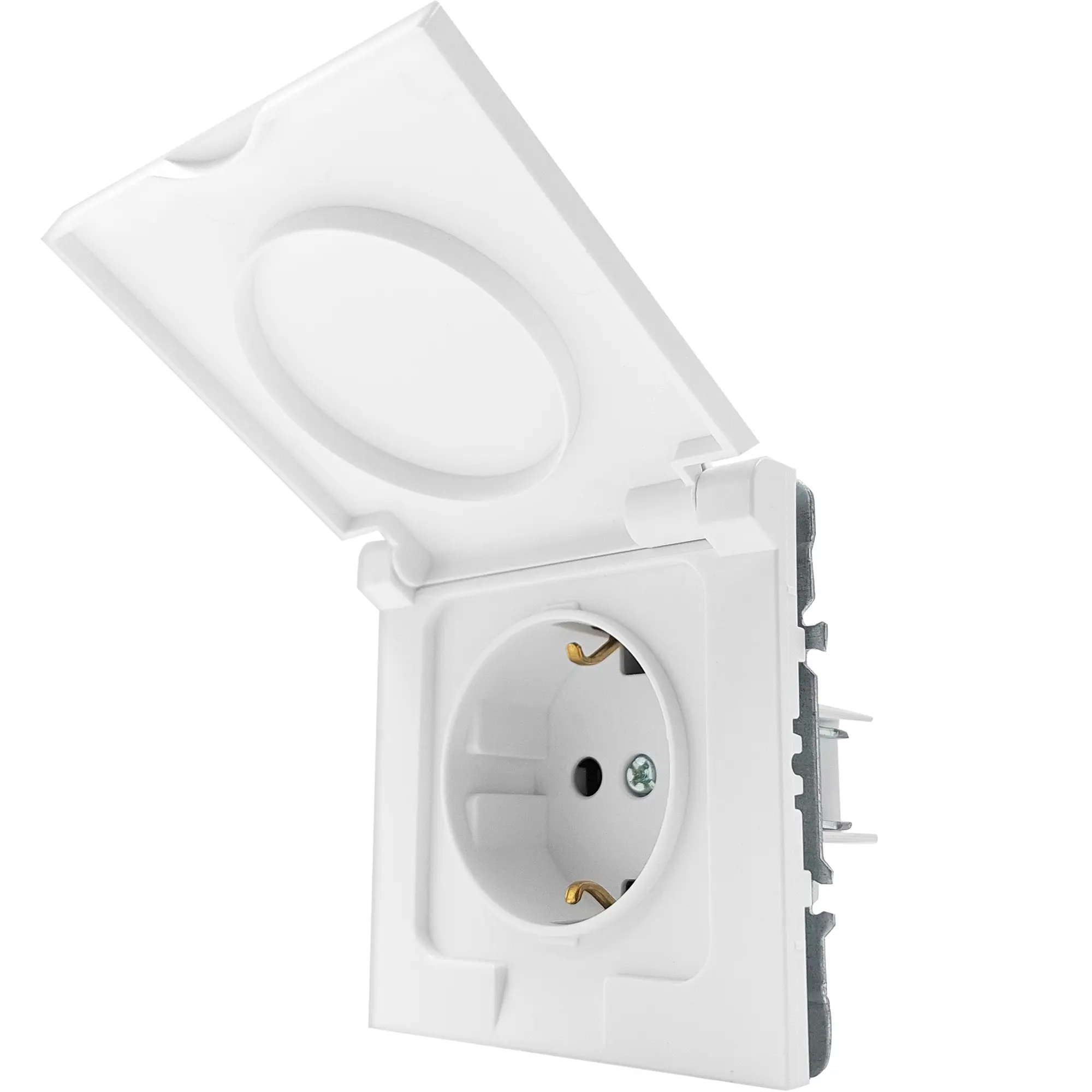 Изображение товара Встраиваемая розетка MIRKL Grace с заземлением белая IP20 16A
