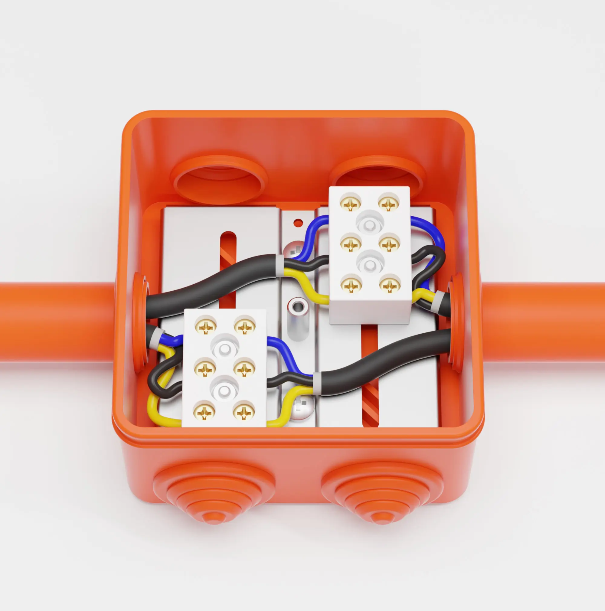 Изображение товара Распределительная коробка Экопласт 43311HF 85x50x85 мм 6 вводов IP55 цвет оранжевый