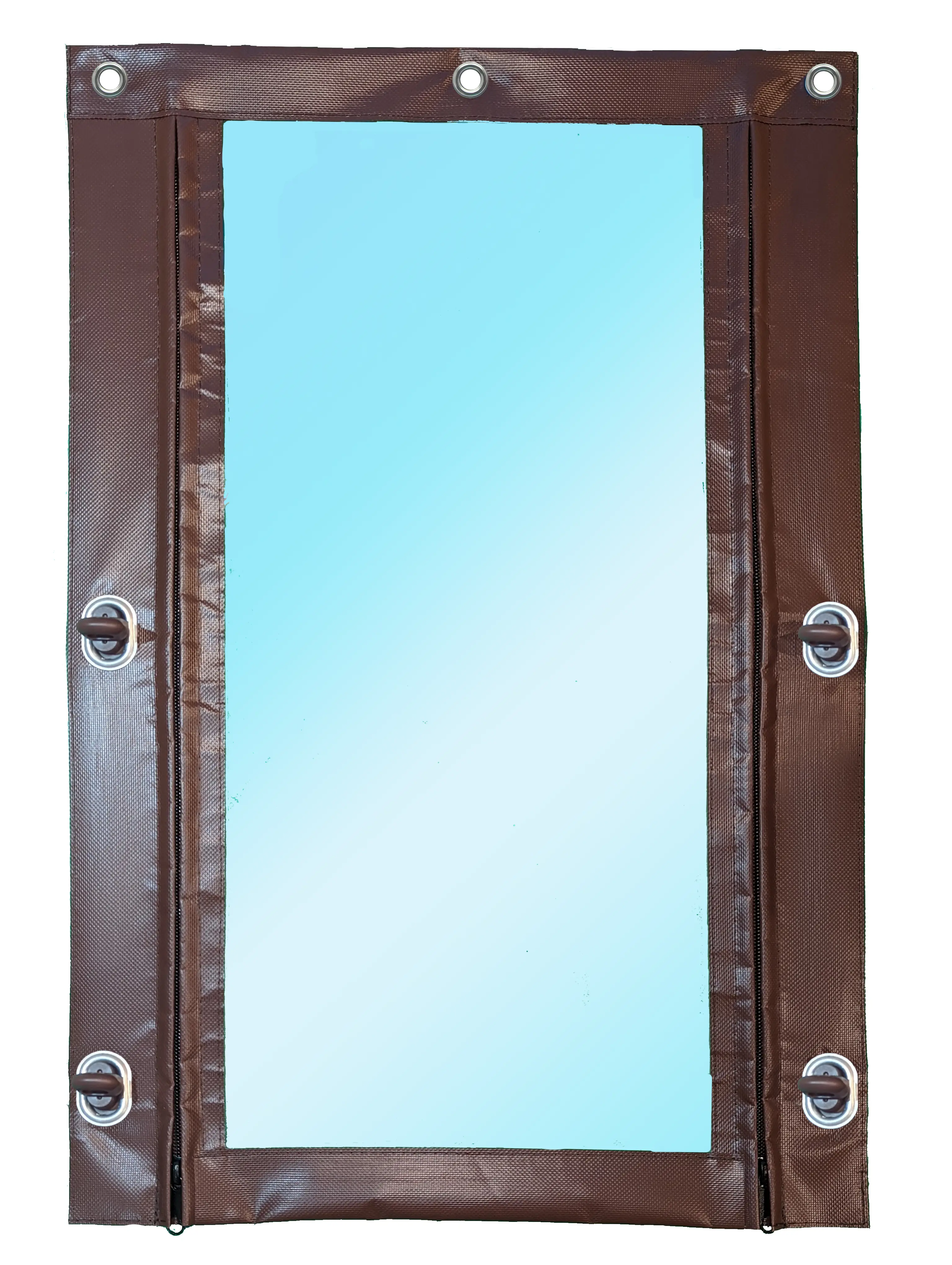 Изображение товара Мягкое окно/Дверь полиуретан 120x210см окантовка ПВХ коричневая