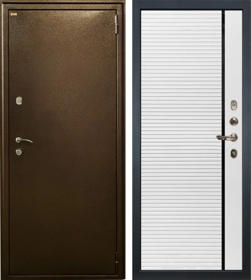 Изображение товара Входная дверь Lex 1А 205x96 см правая черный кварц антик медь