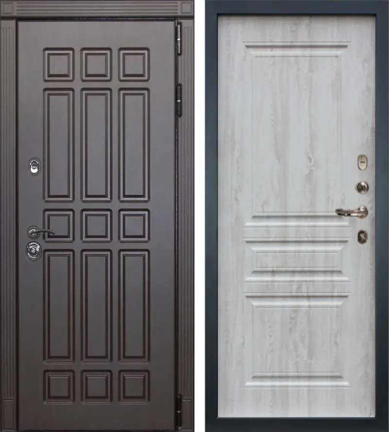 Изображение товара Входная дверь Lex Сенатор внутренняя панель №110 правый 205x88см сосна белая/венге