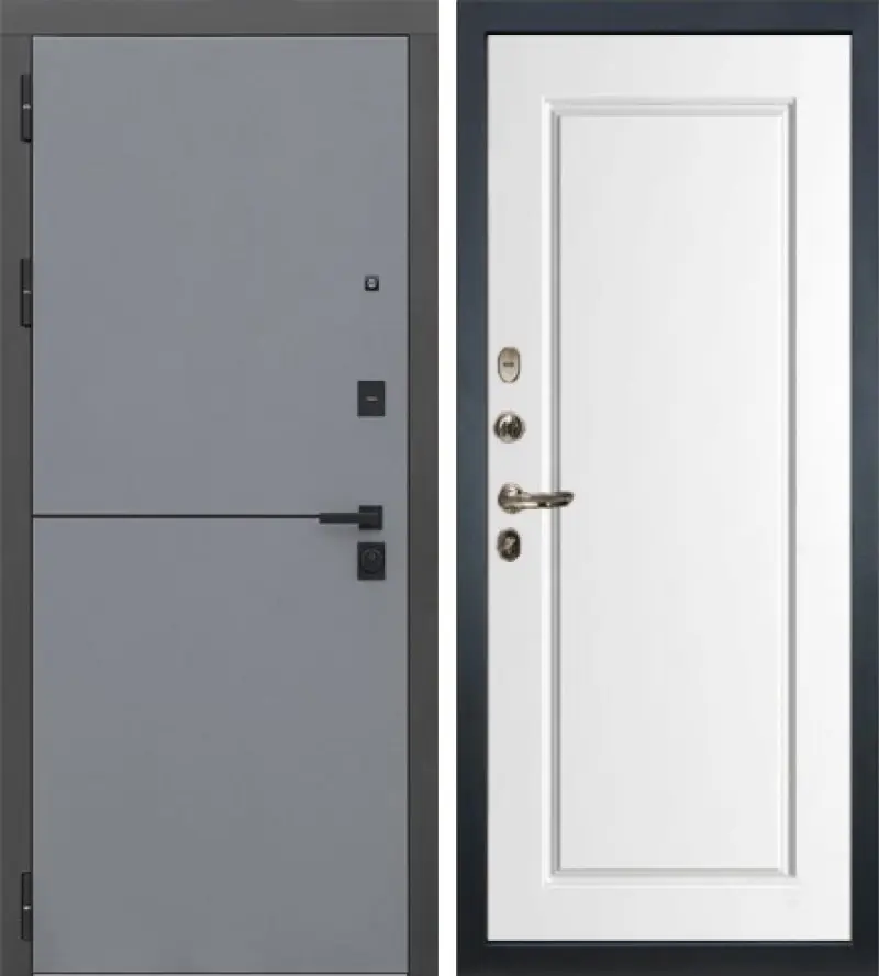 Изображение товара Входная дверь Lex Гранд Модерн 205x96см левый шагрень белая графит жоғары класс защиты