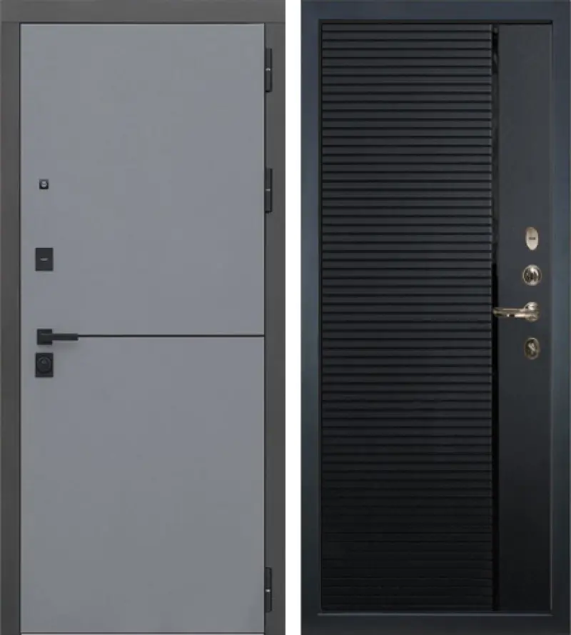 Изображение товара Входная дверь Lex Гранд Модерн 205x96см правый кварц черный софт графит