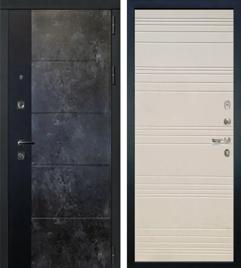 Изображение товара Входная дверь Lex Легион Грей Стоун 205x88см правый дуб фактурный крем