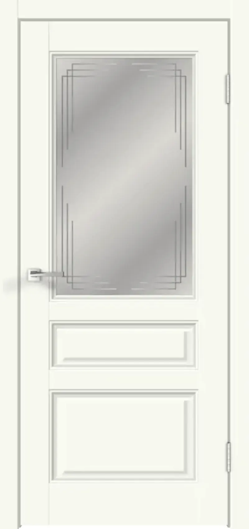 Изображение товара Дверь межкомнатная Velldoris Villa остеклённая 70x200см ПВХ цвет молочный эмалит без замка и петель