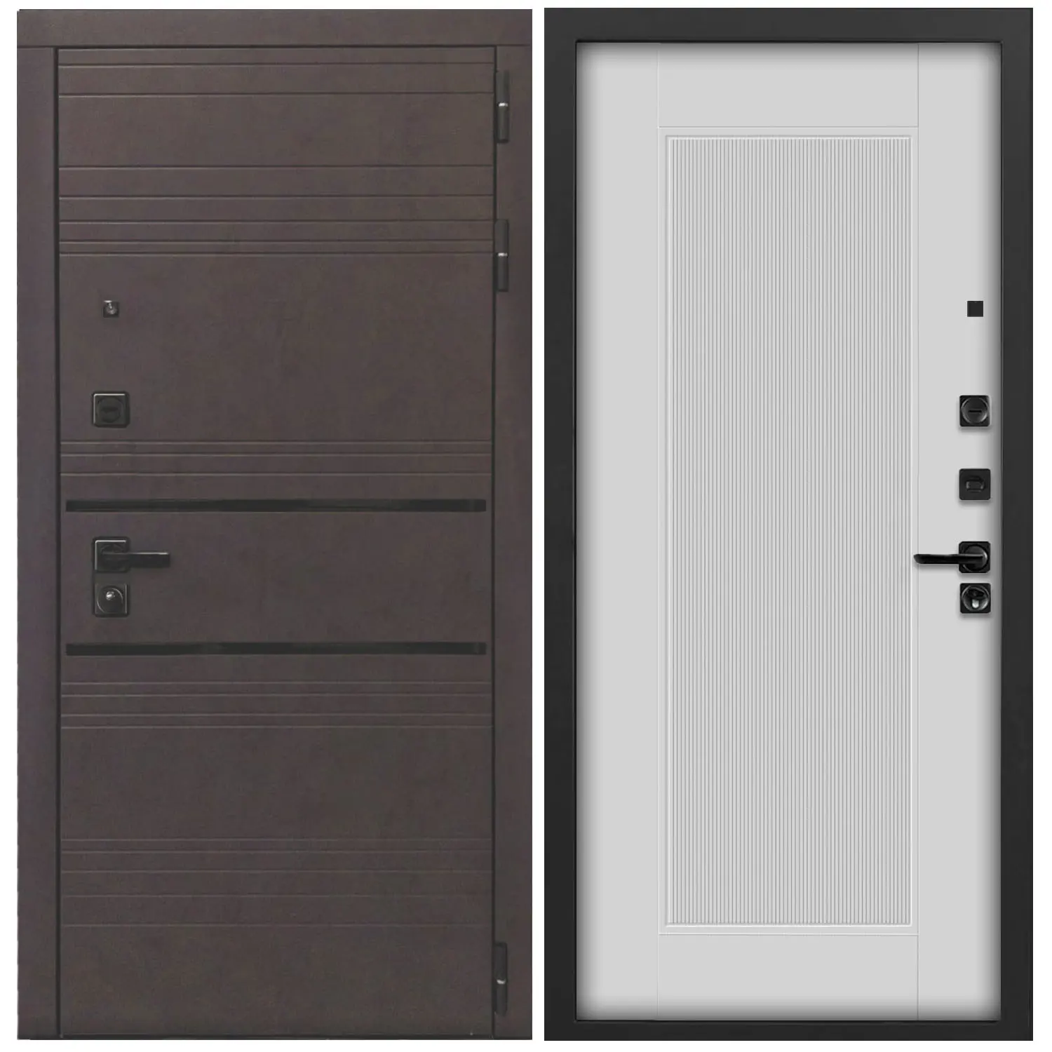 Изображение товара Входная дверь Дверипро L-43 левый 205x86см бетон графит Бьянко