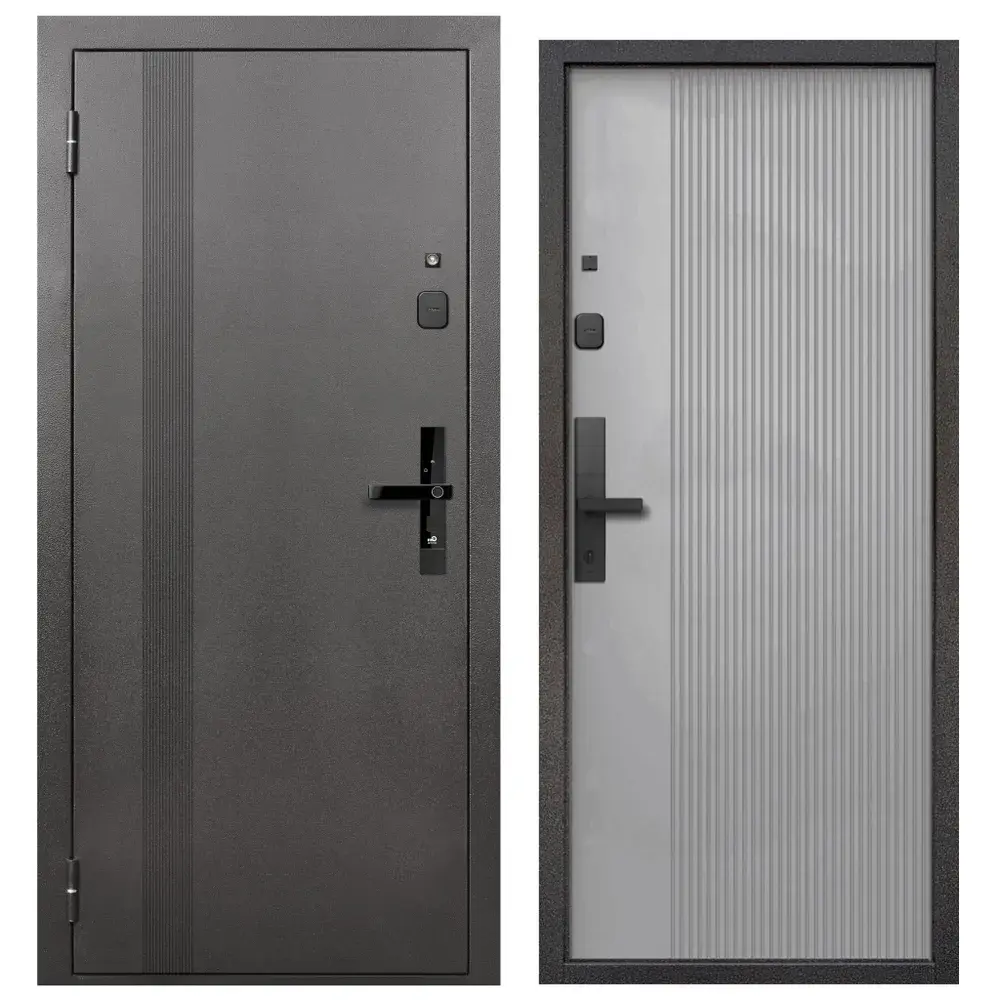 Изображение товара Входная дверь Diva Foreman Т левый 205x96см цвет антик серебро/эмалит белый