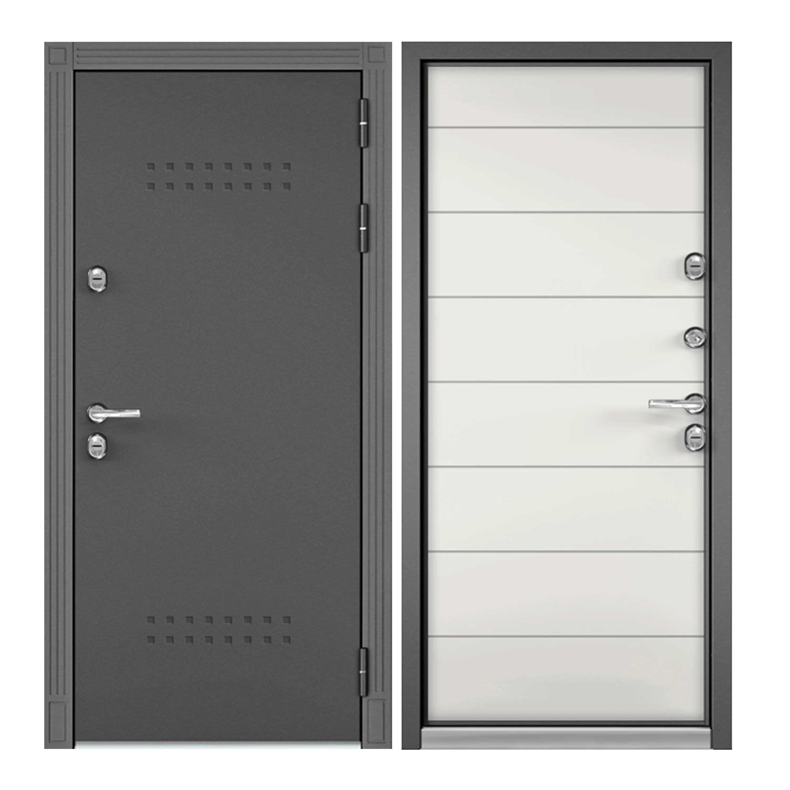 Изображение товара Входная дверь Mastino Village Optimal правый 205x95см замки 3-го класса защиты цвет черный/белый