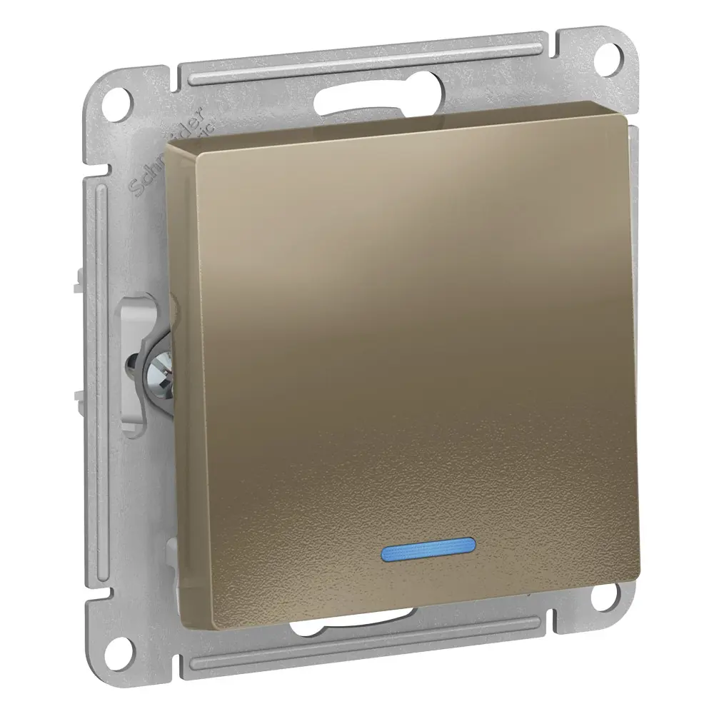 Изображение товара Выключатель встраиваемый Systeme Electric AtlasDesign ATN000513 1 клавиша с подсветкой цвет шампань