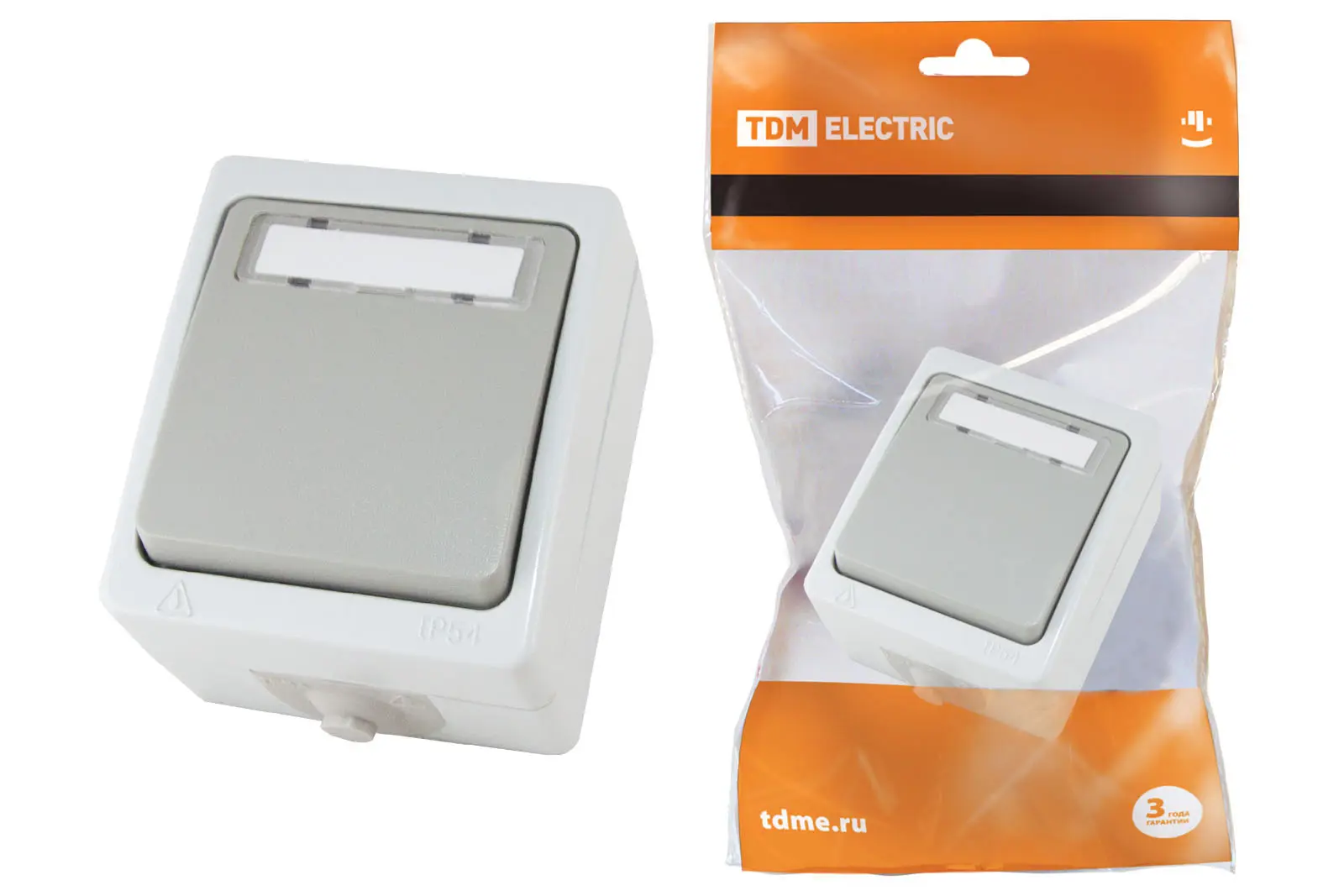 Изображение товара Кнопка для дверного звонка проводная TDM Electric Вуокса с полем для надписи цвет серый