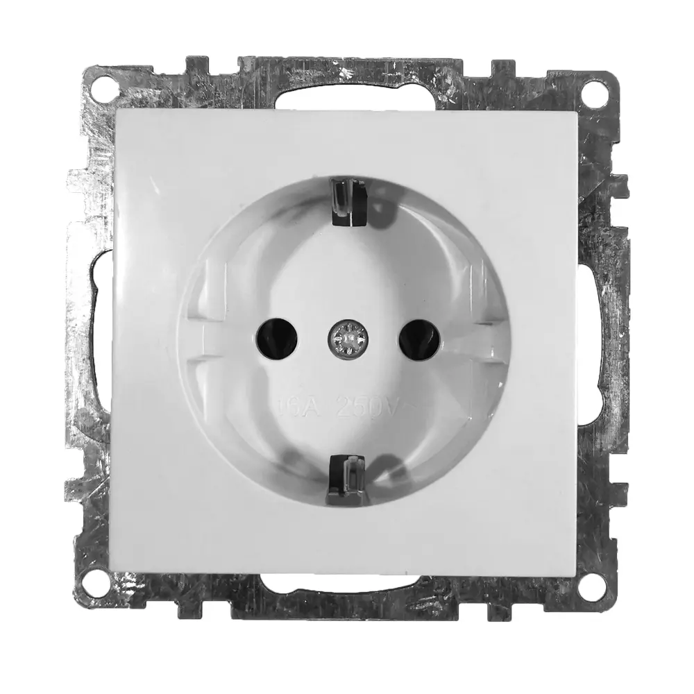 Изображение товара Розетка 1-местная накладная с заземлением Stekker Катрин GLS16-7110-01, цвет белый