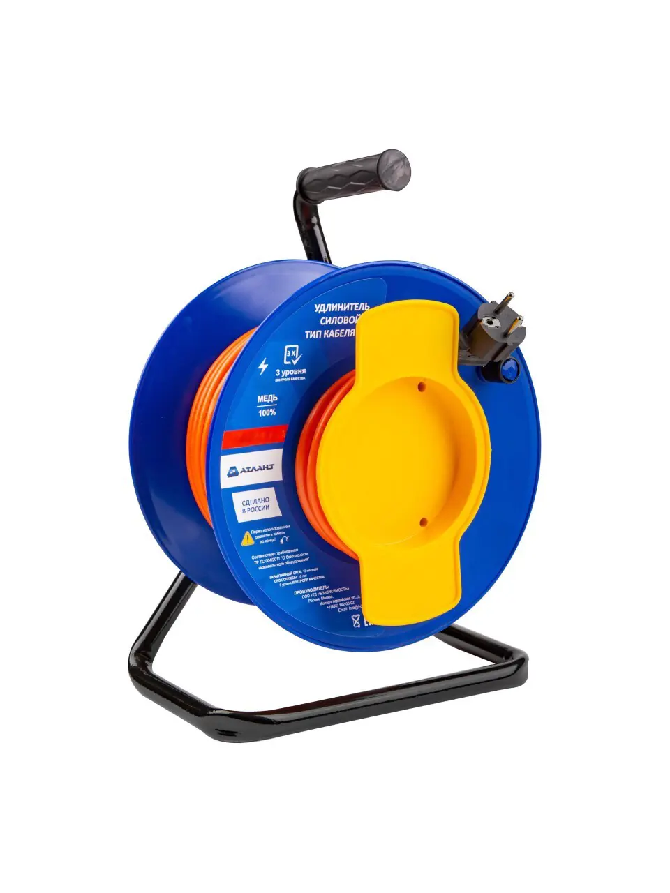 Изображение товара Удлинитель садовый на катушке Атлант 40286 50 м с заземлением