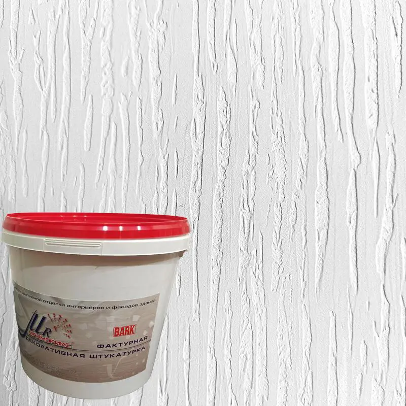 Изображение товара Декоративное покрытие Мраморикс Барк 8кг для стен и фасадов Высокая белизна