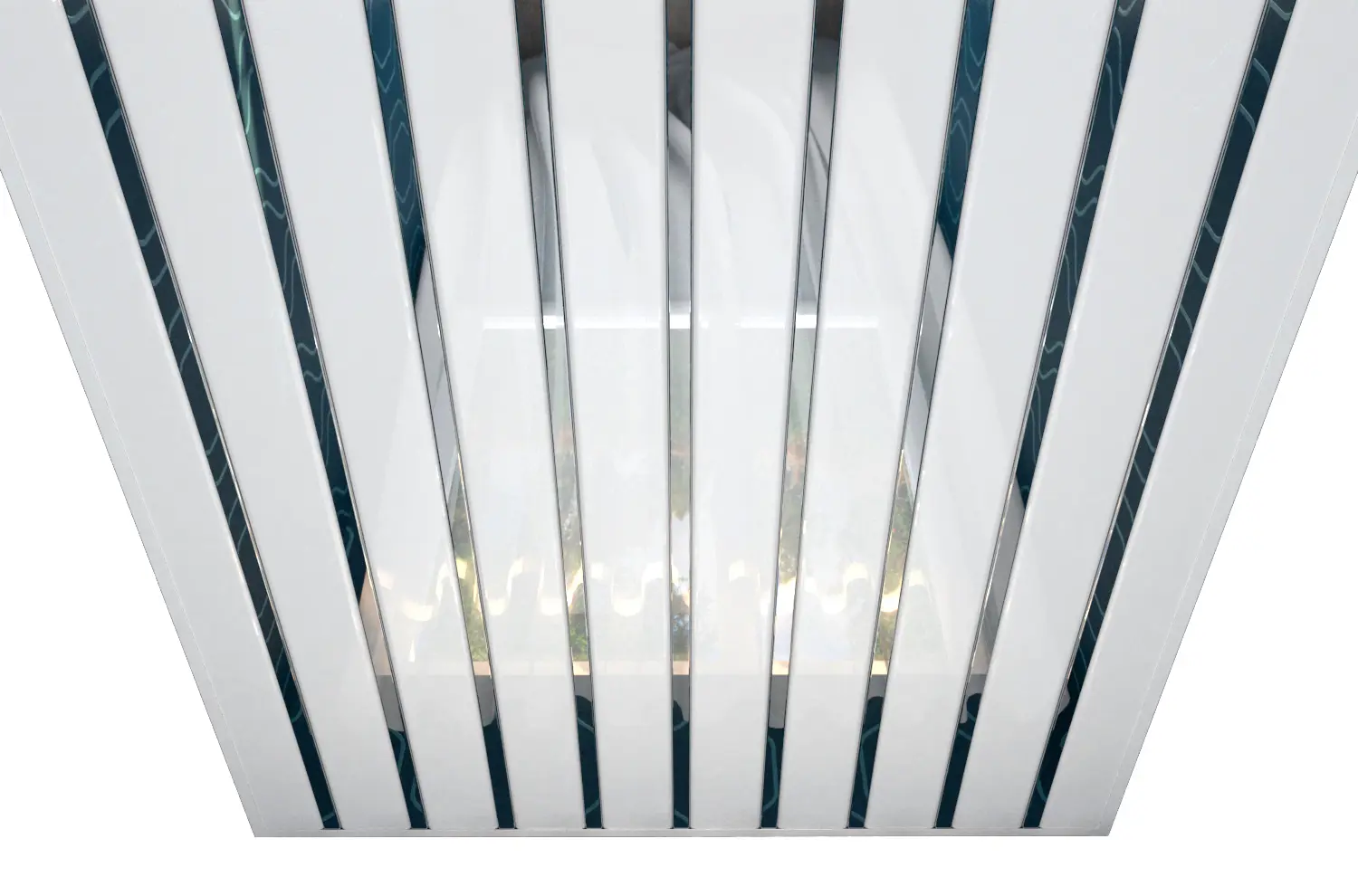 Изображение товара Комплект реечных потолков Mr.Tektum Classic 84R 1.5x1м Белый Глянец/Хром