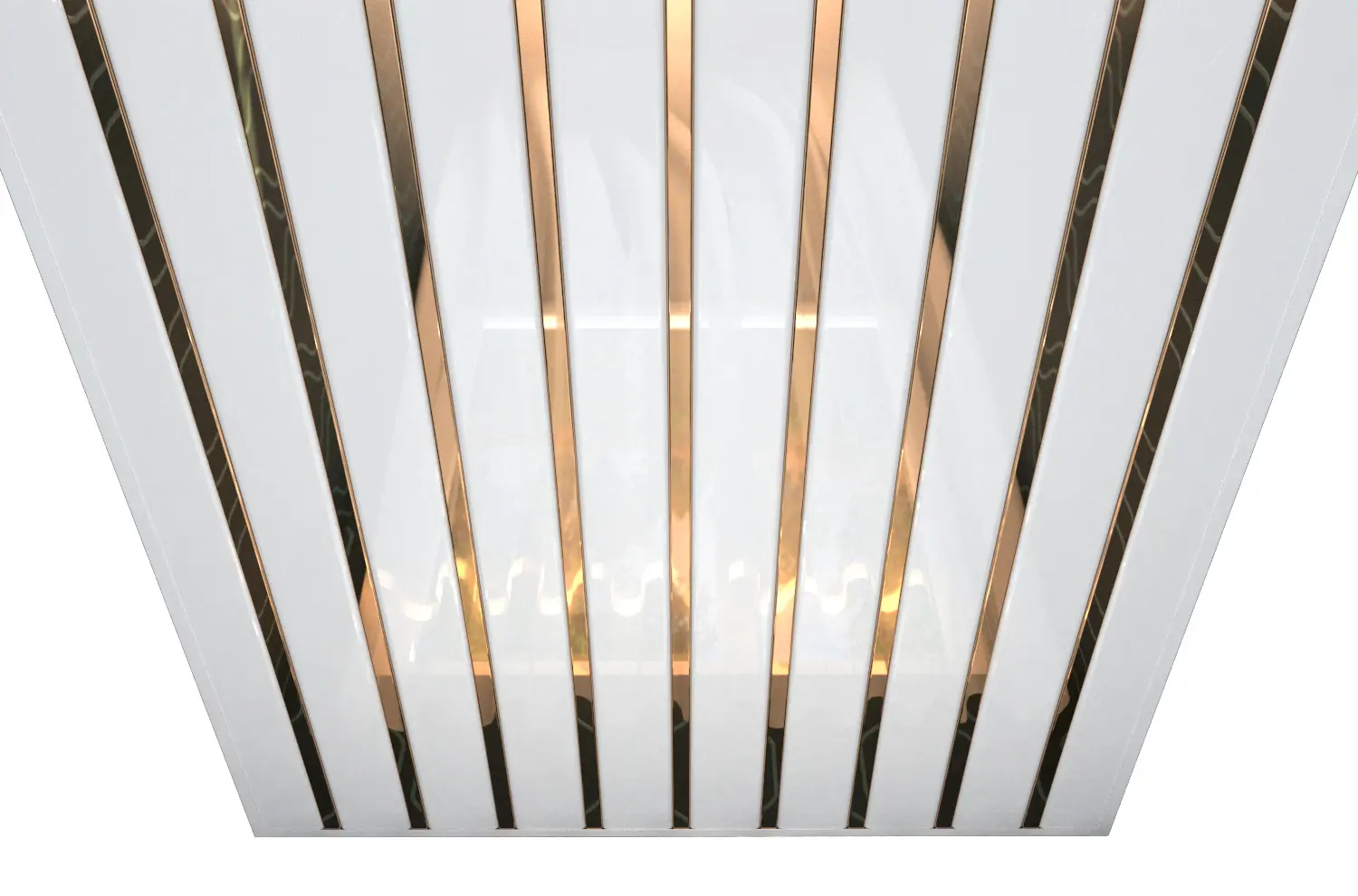 Изображение товара Комплект реечных потолков Mr.Tektum Classic 84R 2x2м Белый глянец и Золото