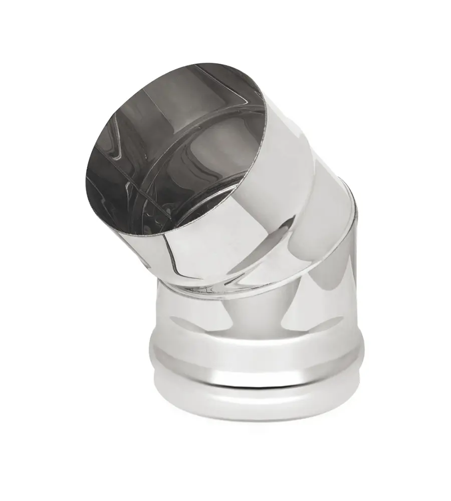 Изображение товара Колено 45 градусов Везувий диаметр 130 мм из нержавеющей стали AISI 430