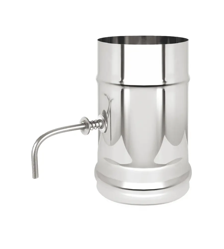 Изображение товара Поворотный шибер для дымохода Везувий 120 мм нержавеющая сталь Глянцевый Россия