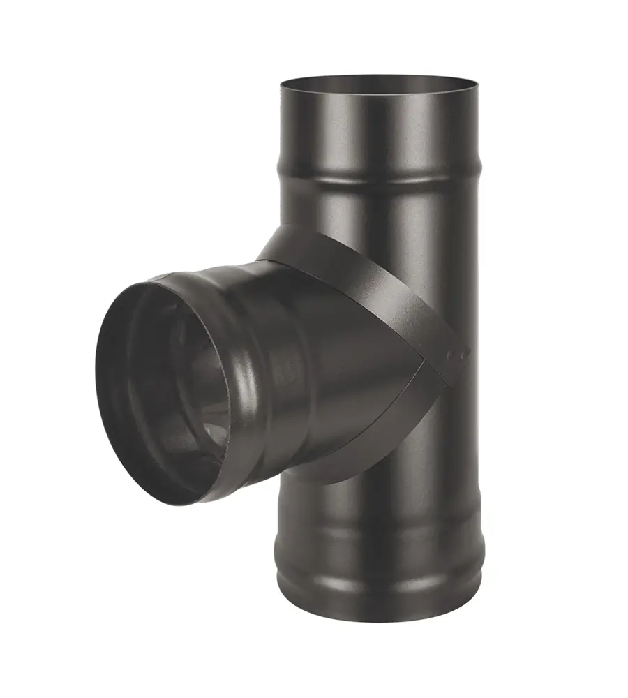Изображение товара Тройник 90° Везувий Black из нержавеющей стали 120 мм для дымохода