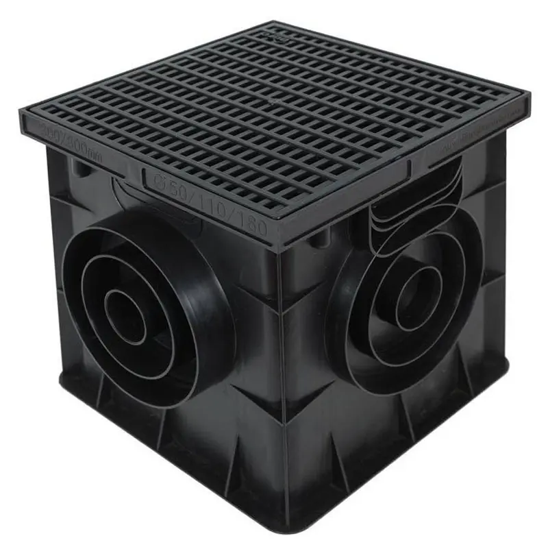 Изображение товара Дождеприемник Европартнер 300x300мм с пластиковой решеткой черный