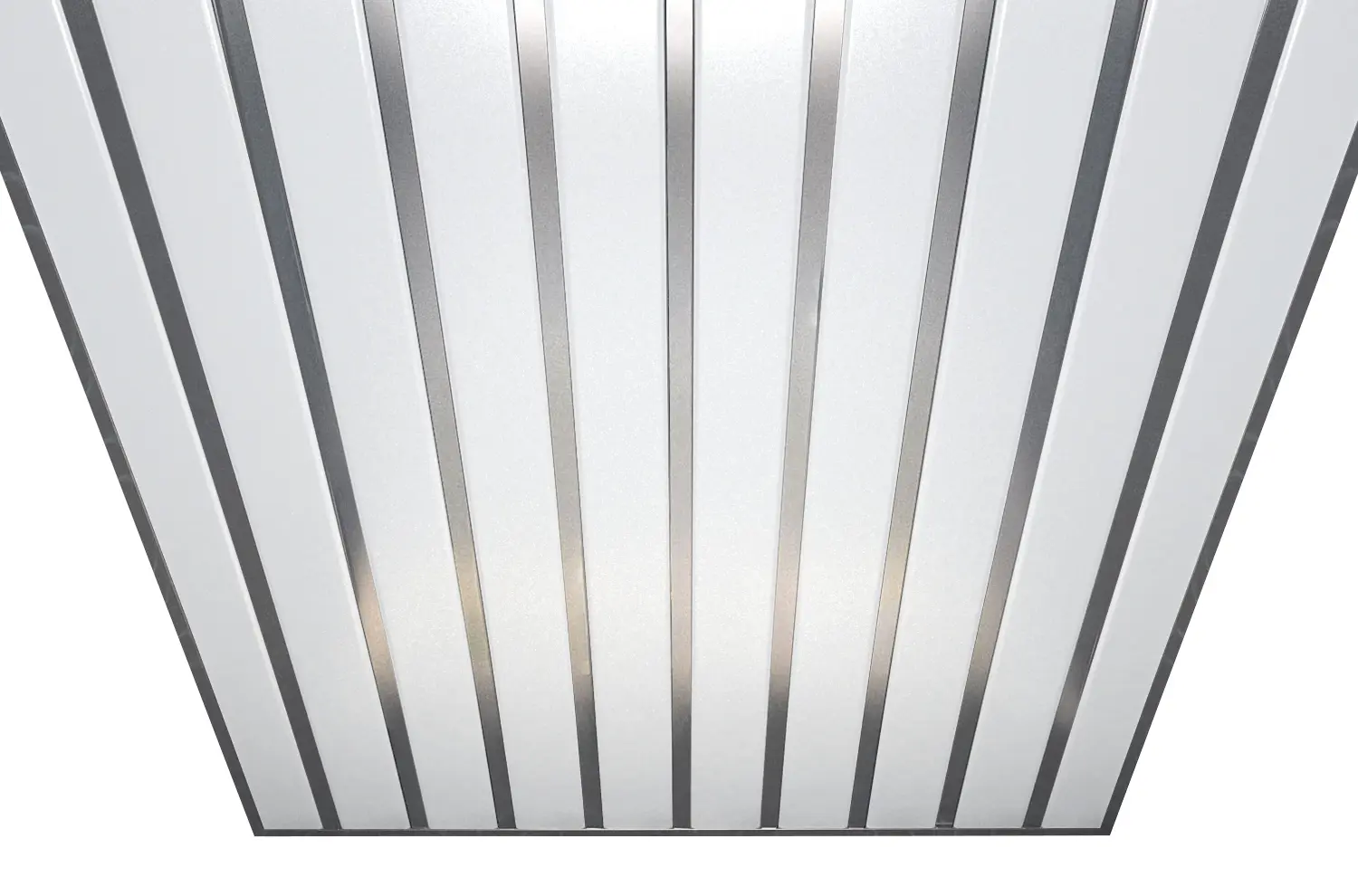 Изображение товара Комплект реечных потолков Mr.Tektum Classic 84R 2x3м Белый матовый/серебристый металлик