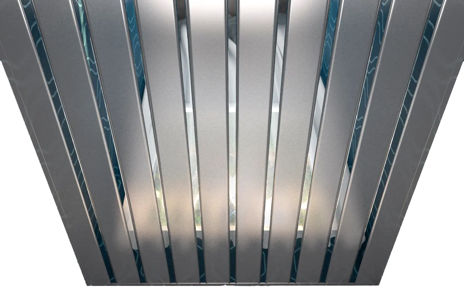 Изображение товара Комплект реечных потолков Mr.Tektum Classic 84R 2x3м Серебристый металлик хром