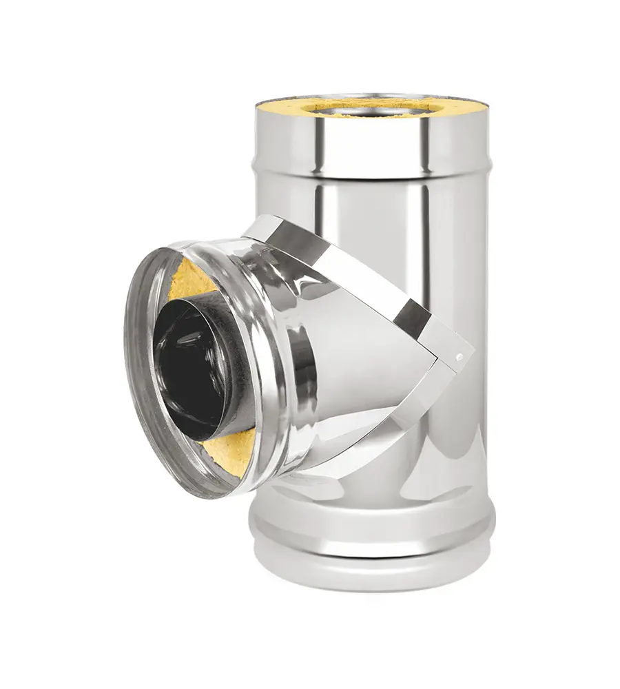 Изображение товара Тройник-сэндвич 90° Везувий ⌀115-180мм оцинкованная и нержавеющая сталь AISI 430 0.5мм