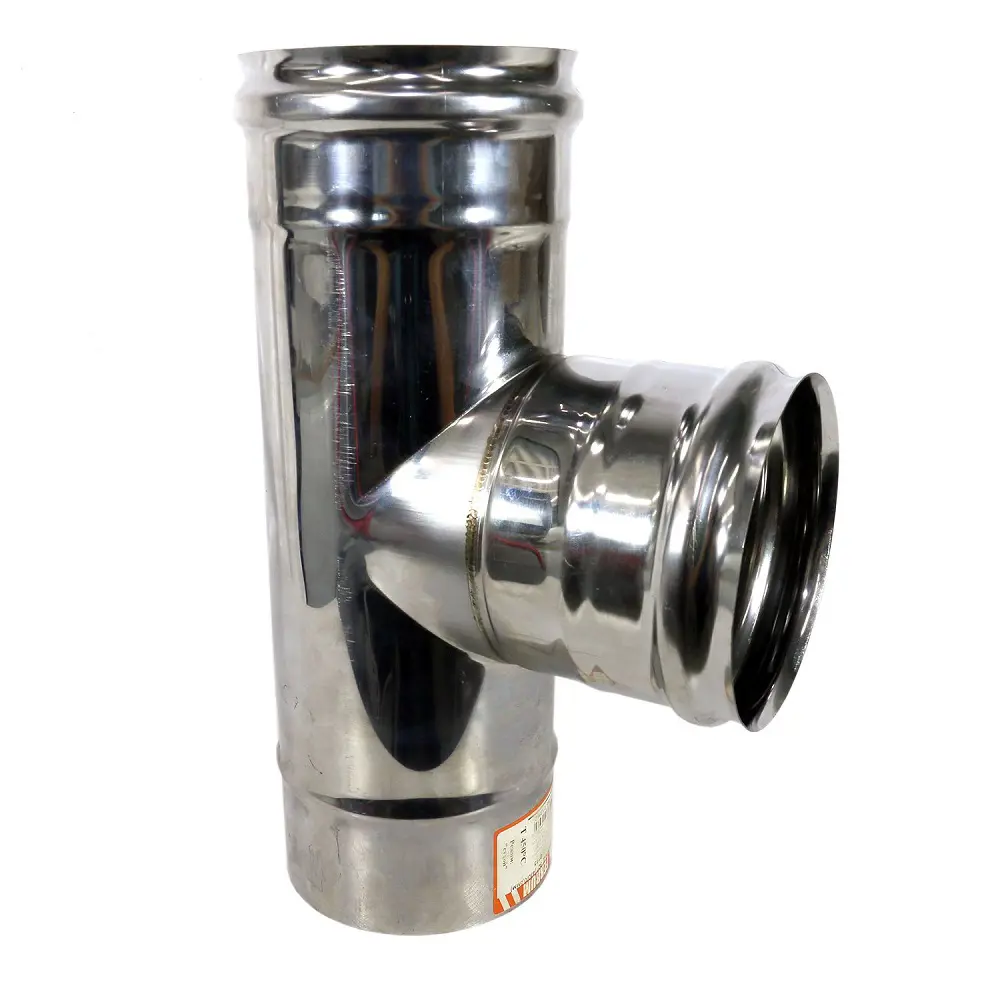 Изображение товара Тройник 90°-Д 90° Ferrum ⌀135мм нержавеющая сталь AISI 430 0.5мм