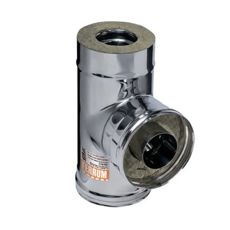 Изображение товара Тройник-сэндвич 90° Ferrum ⌀135-200мм нержавеющая сталь AISI 430 0.5мм