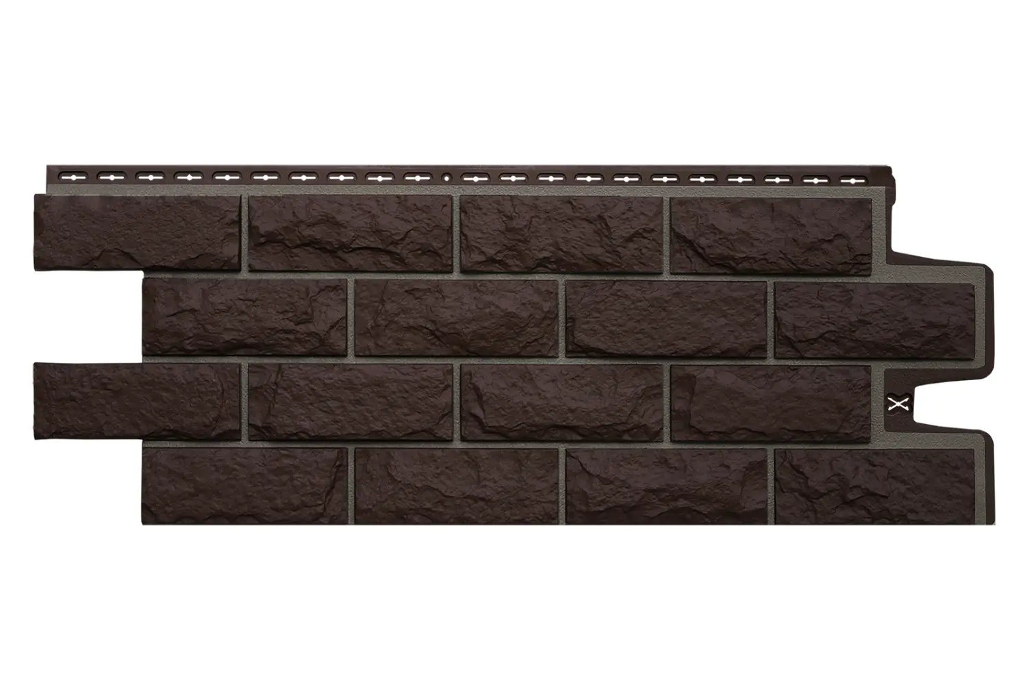 Изображение товара Фасадная панель Grand line Колотый камень Премиум 1102x417x20мм шоколадный 0.39м²