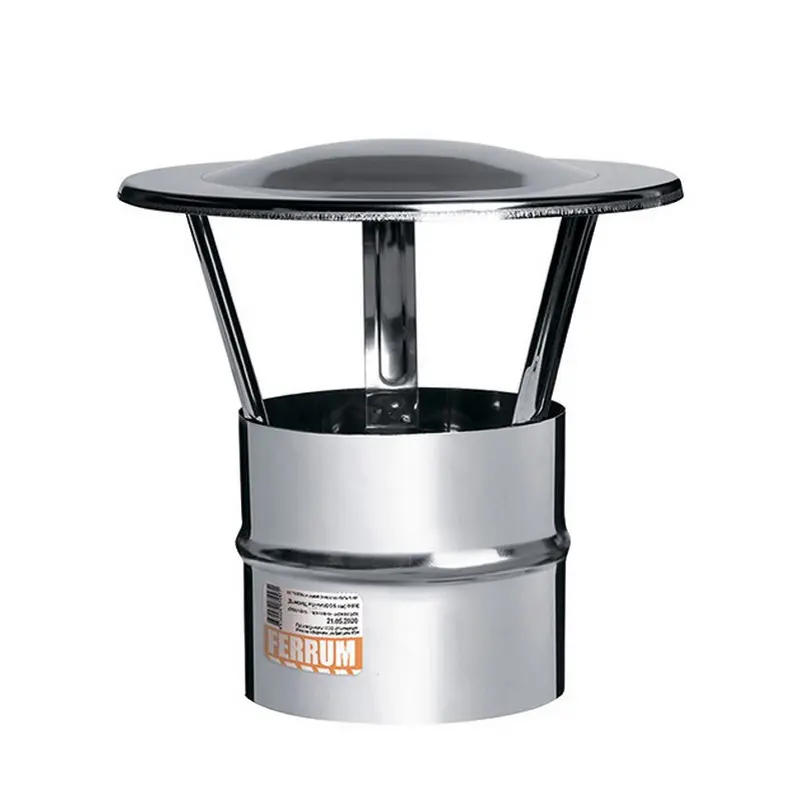 Изображение товара Зонт-К на дымоход по конденсату Ferrum ⌀115мм нержавеющая сталь AISI 430 0.5мм