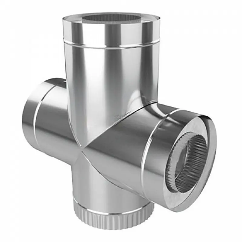 Изображение товара Сэндвич-четверник Lava для дымохода 115/180 мм 90 градусов нержавеющая сталь