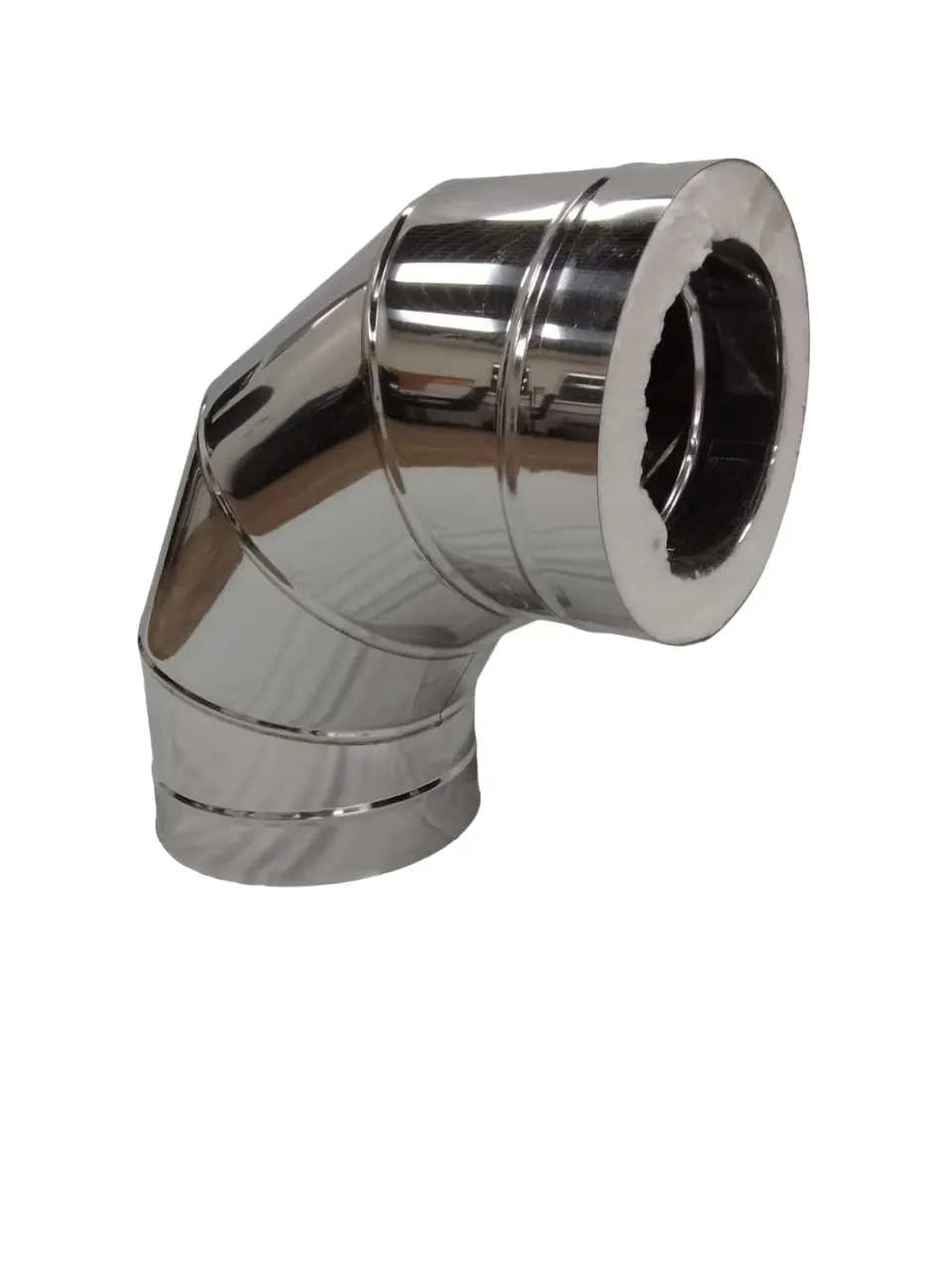 Изображение товара Дымоход-сэндвич Lava 90 угол нержавеющая сталь диаметр 115/180 мм