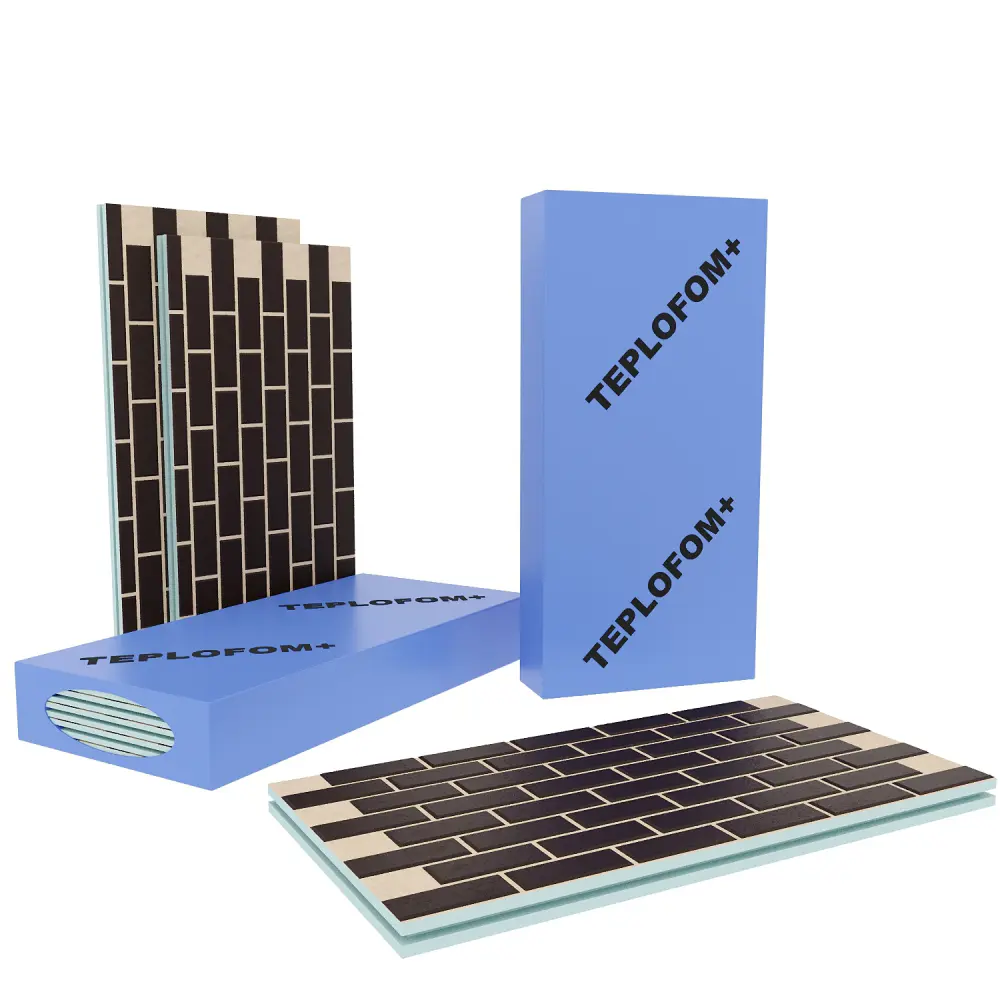 Изображение товара Фасадная панель TEPLOFOM+ подложка Слоновая кость 1250x600x34 мм цвет шоколад