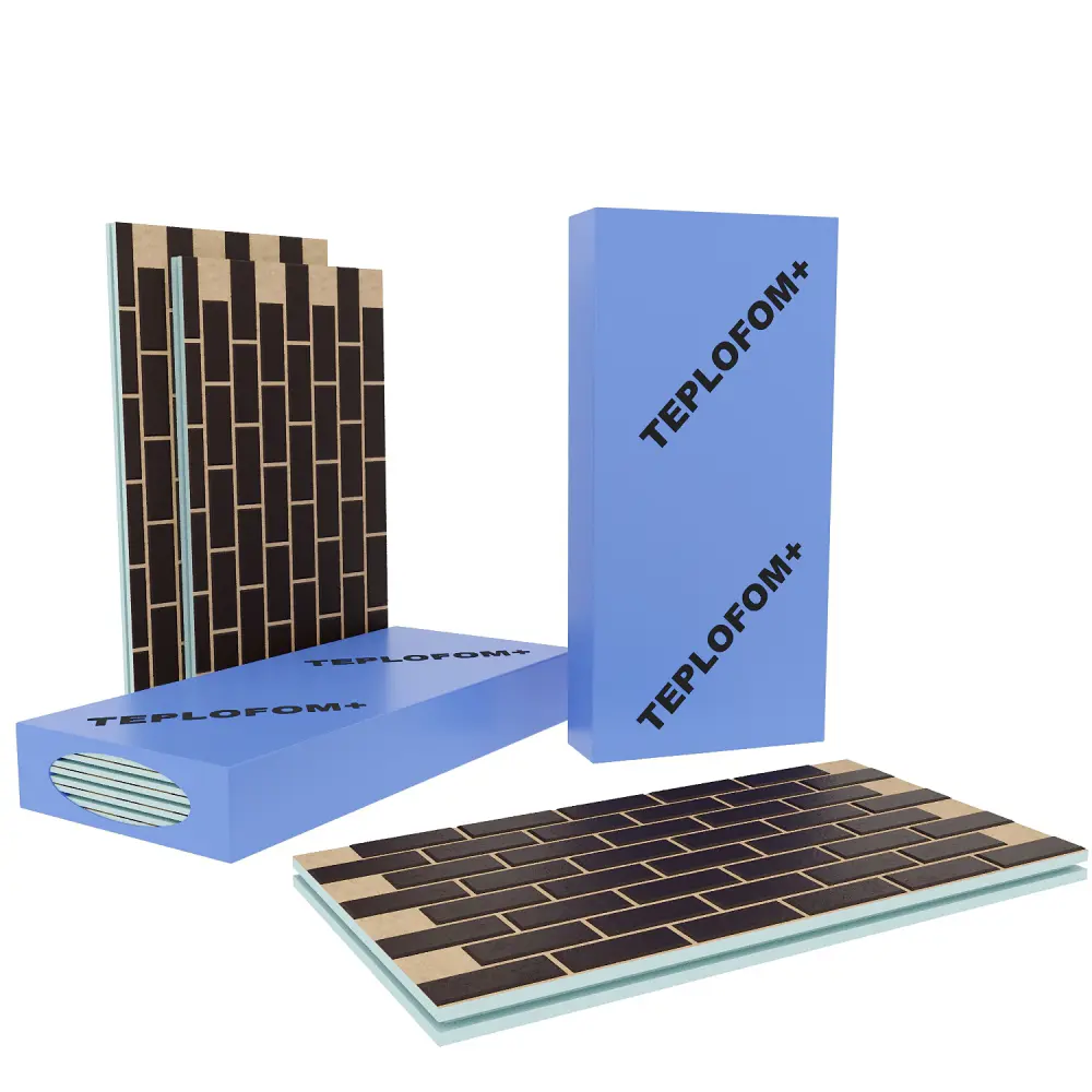 Изображение товара Фасадная панель Teplofom подложка Песочный 1250x600x34мм цвет темный шоколад 0.75м² 1шт